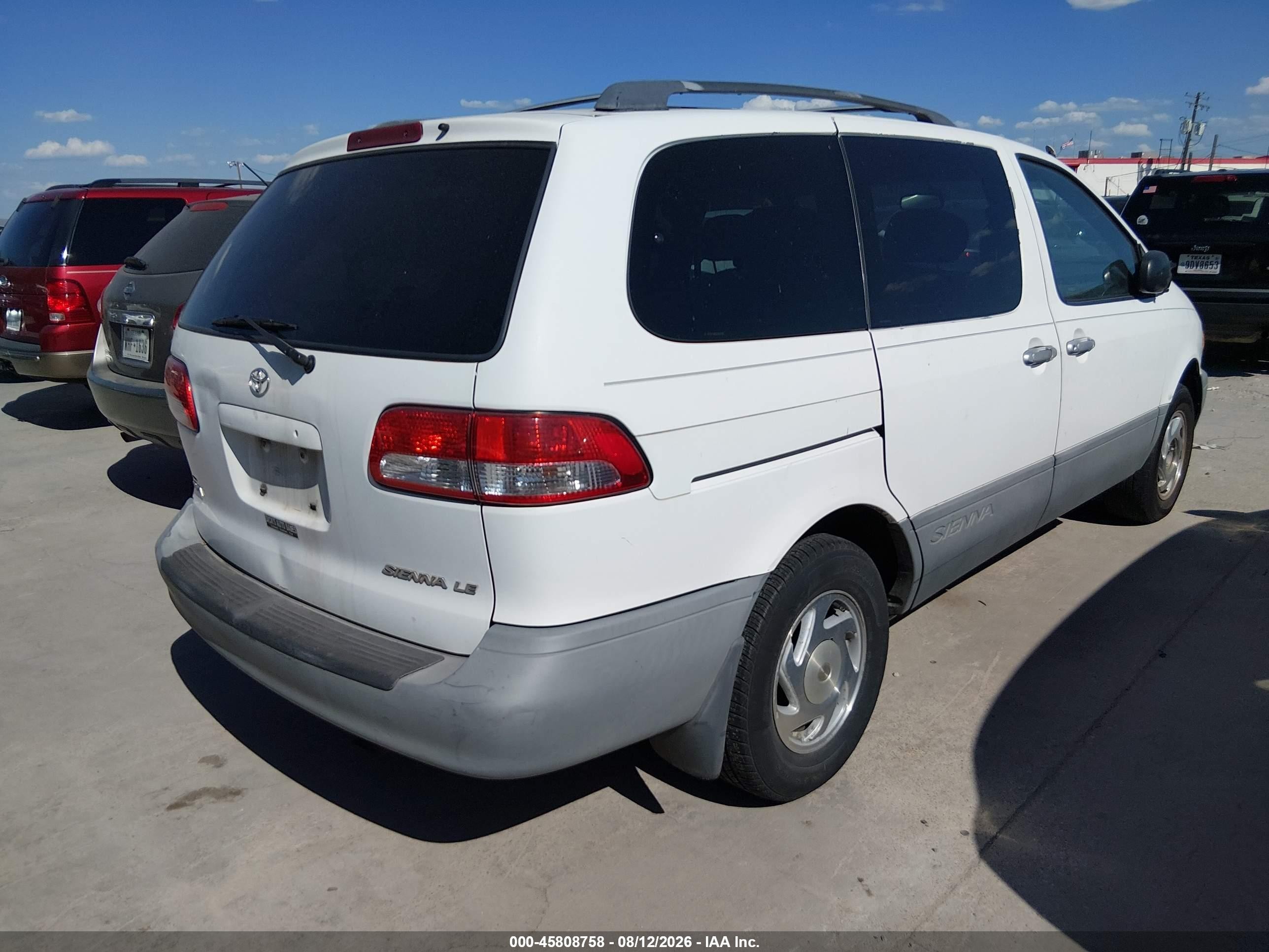 2001 Toyota Sienna Le White vin: 4T3ZF13C21U379761