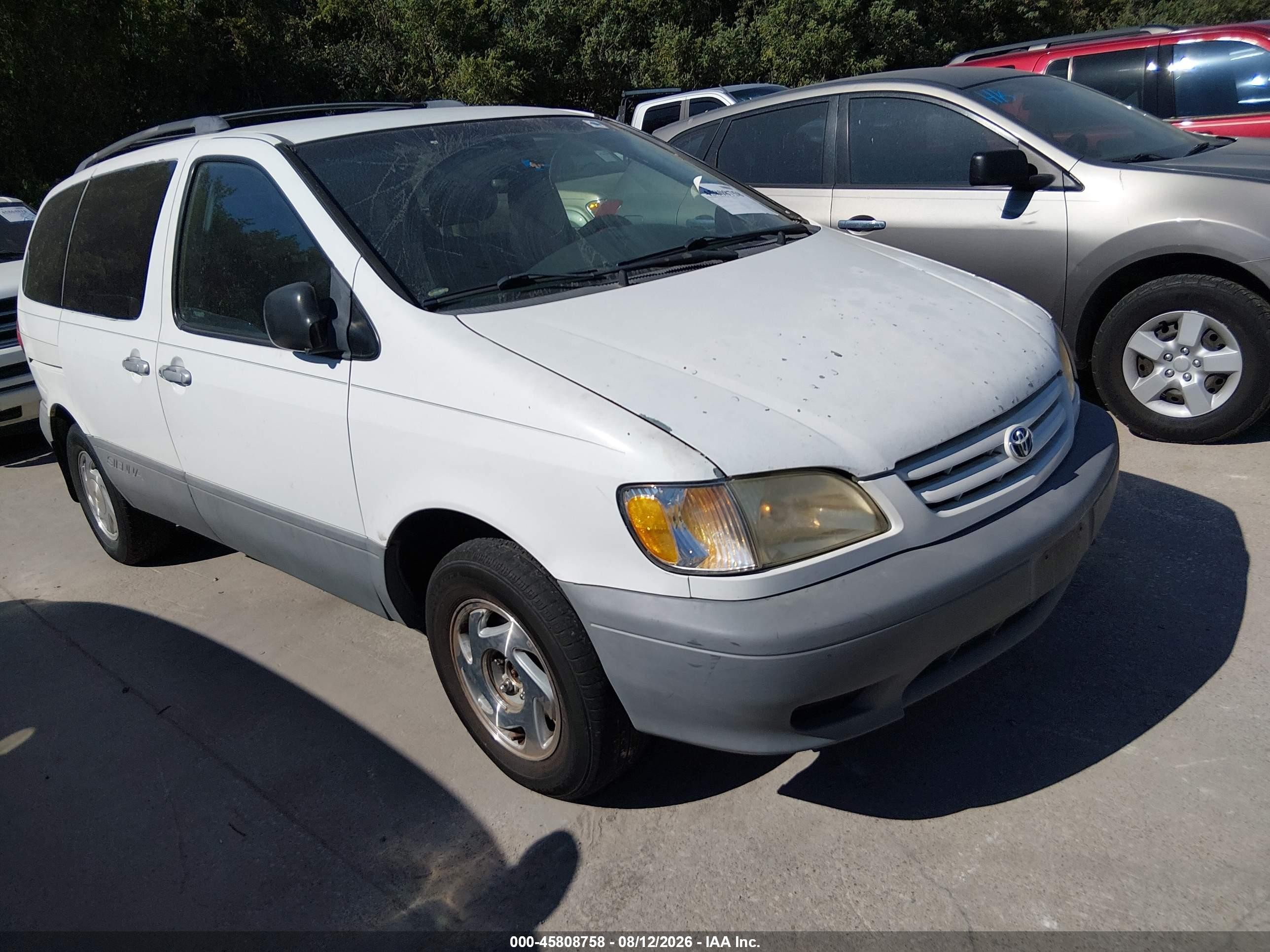 2001 Toyota Sienna Le White vin: 4T3ZF13C21U379761