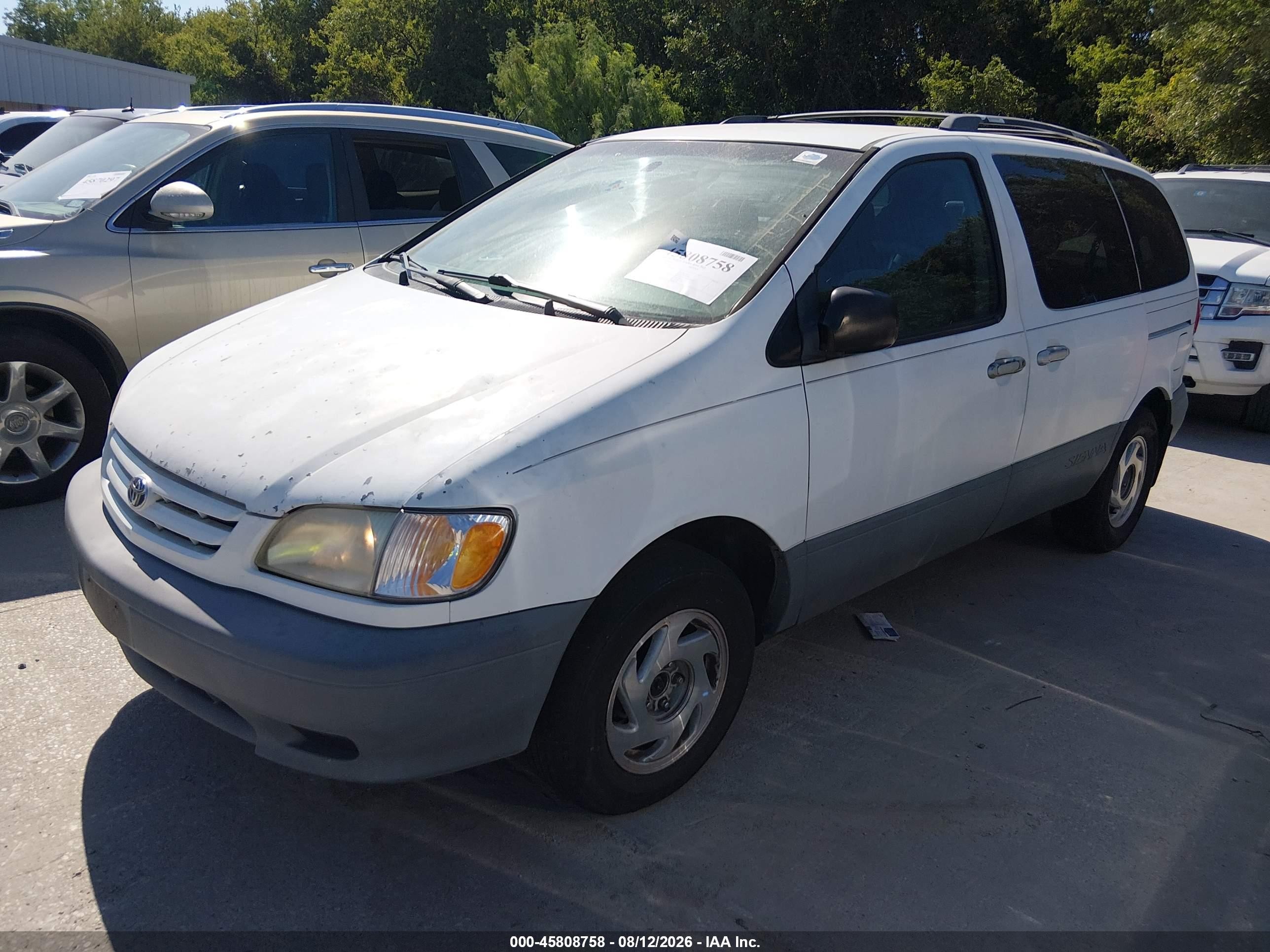 2001 Toyota Sienna Le White vin: 4T3ZF13C21U379761