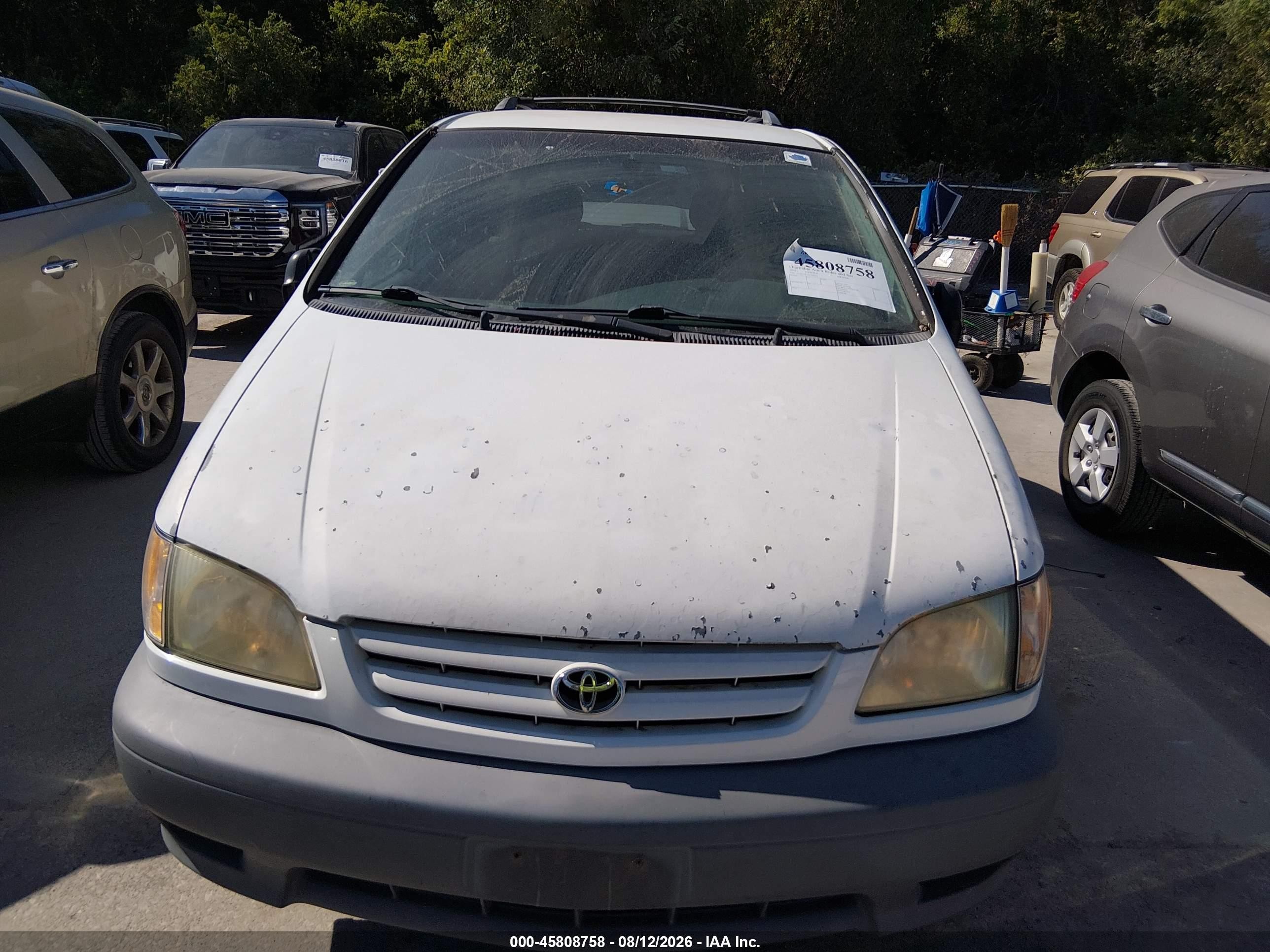 2001 Toyota Sienna Le White vin: 4T3ZF13C21U379761