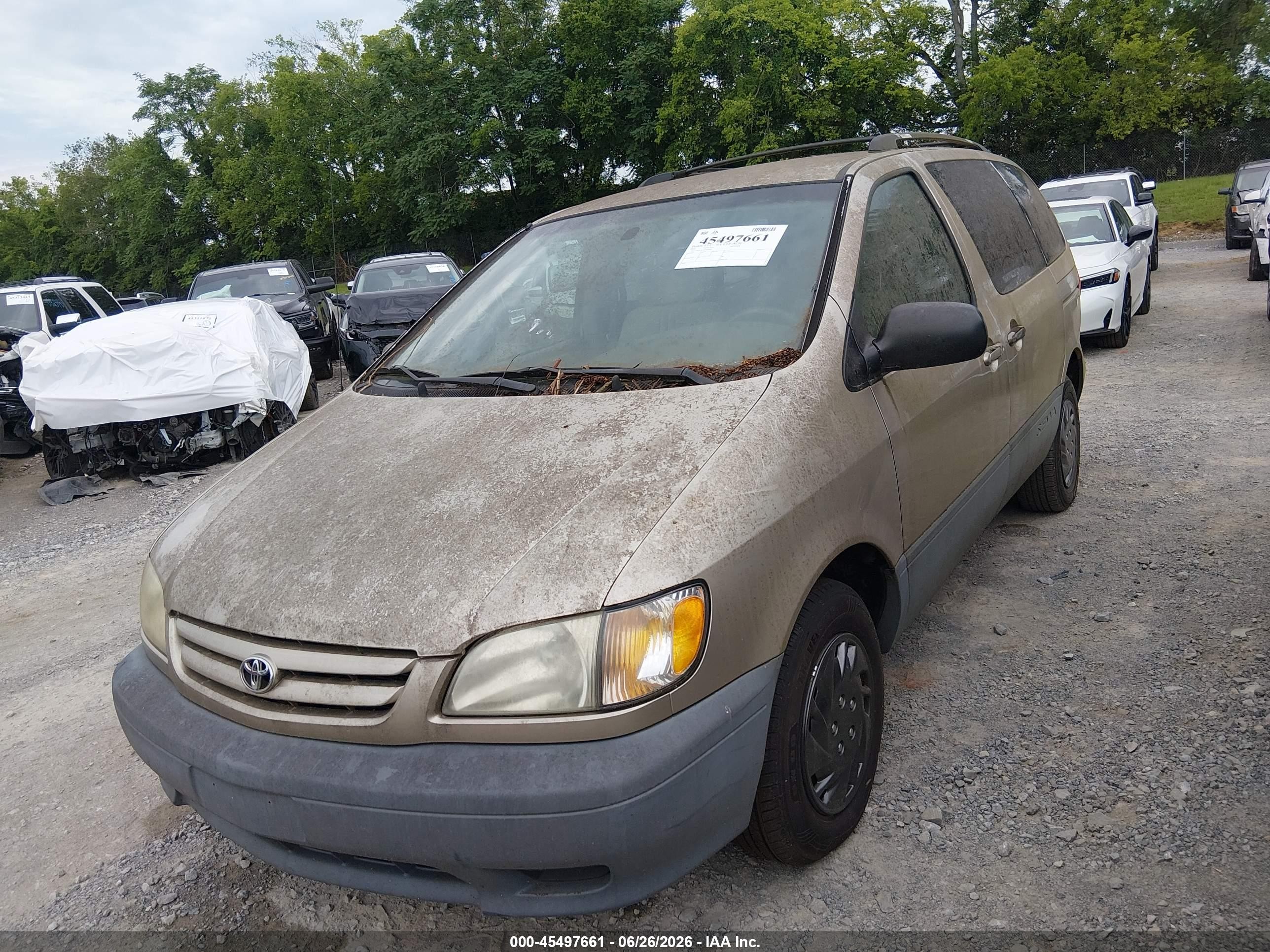 2002 Toyota Sienna Le Gold vin: 4T3ZF13C22U490005