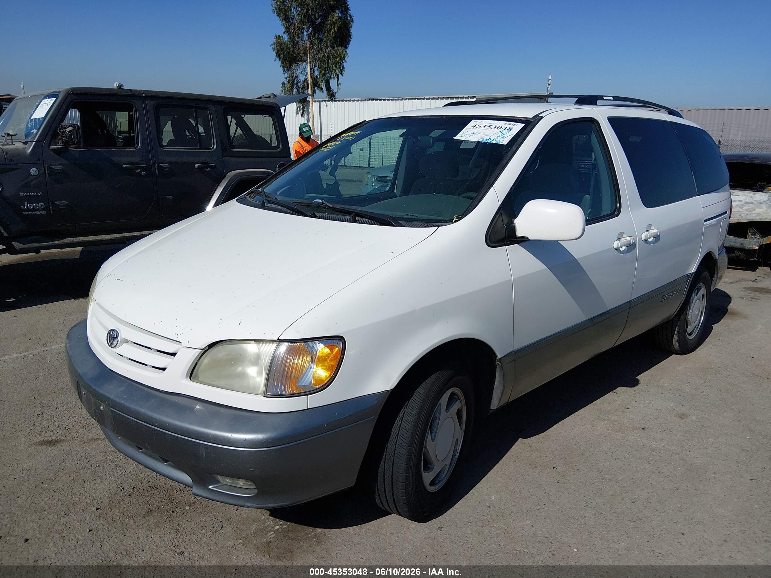 2003 Toyota Sienna Xle White vin: 4T3ZF13C23U544176