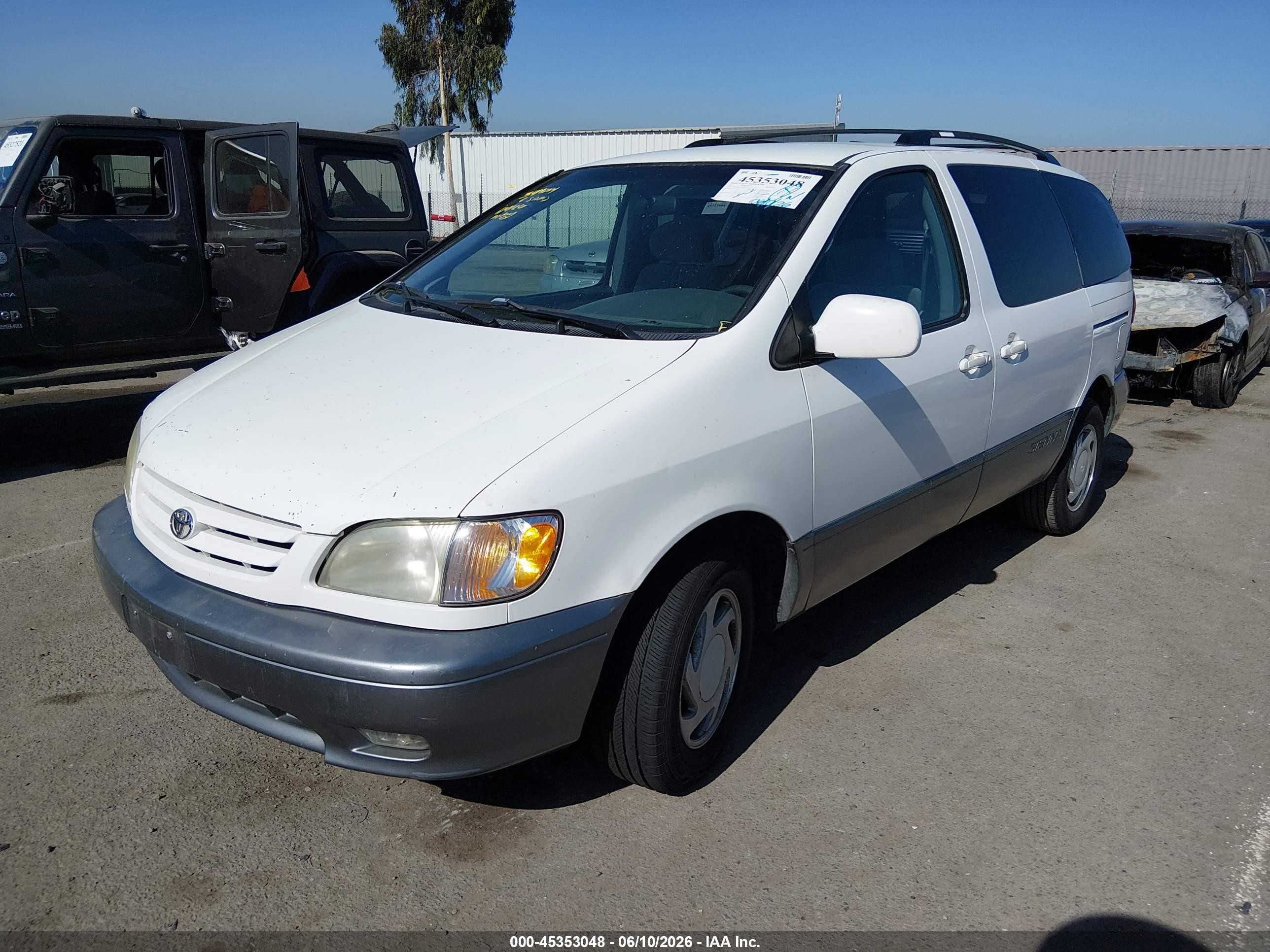 2003 Toyota Sienna Xle White vin: 4T3ZF13C23U544176