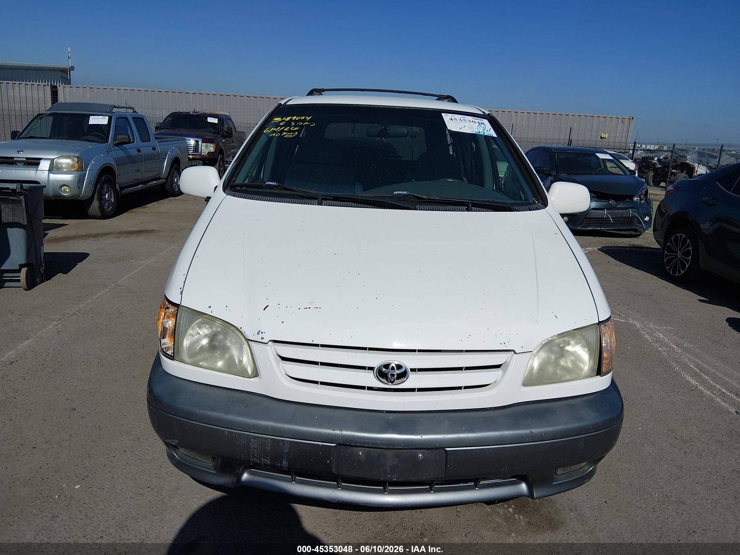 2003 Toyota Sienna Xle White vin: 4T3ZF13C23U544176