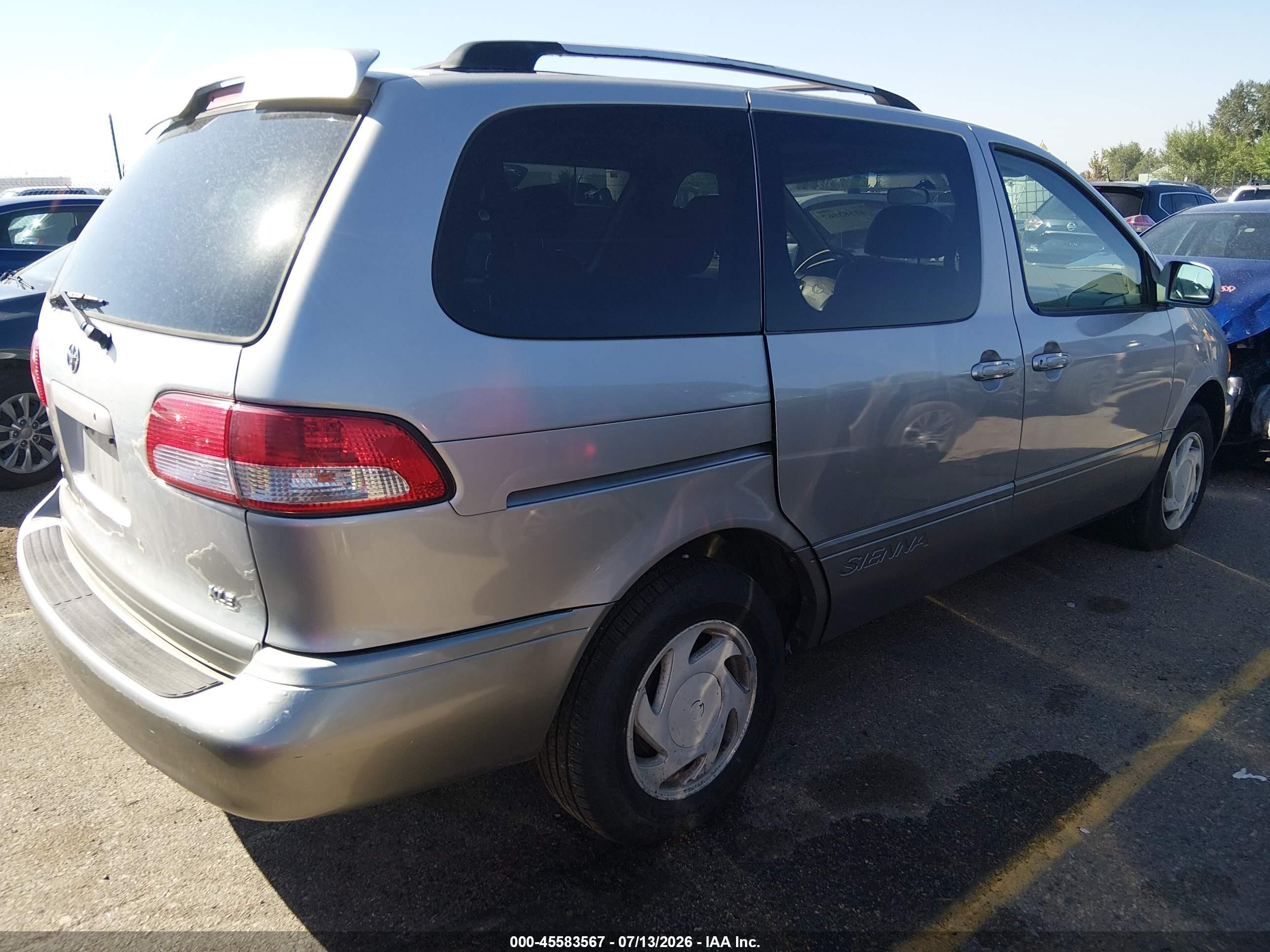2002 Toyota Sienna Xle Silver vin: 4T3ZF13C32U488117