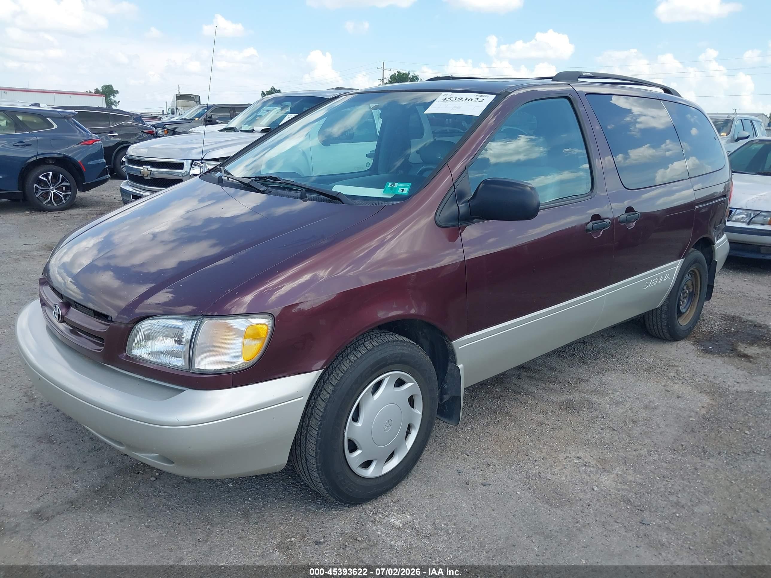 2000 Toyota Sienna Le/xle Brown vin: 4T3ZF13C3YU187064