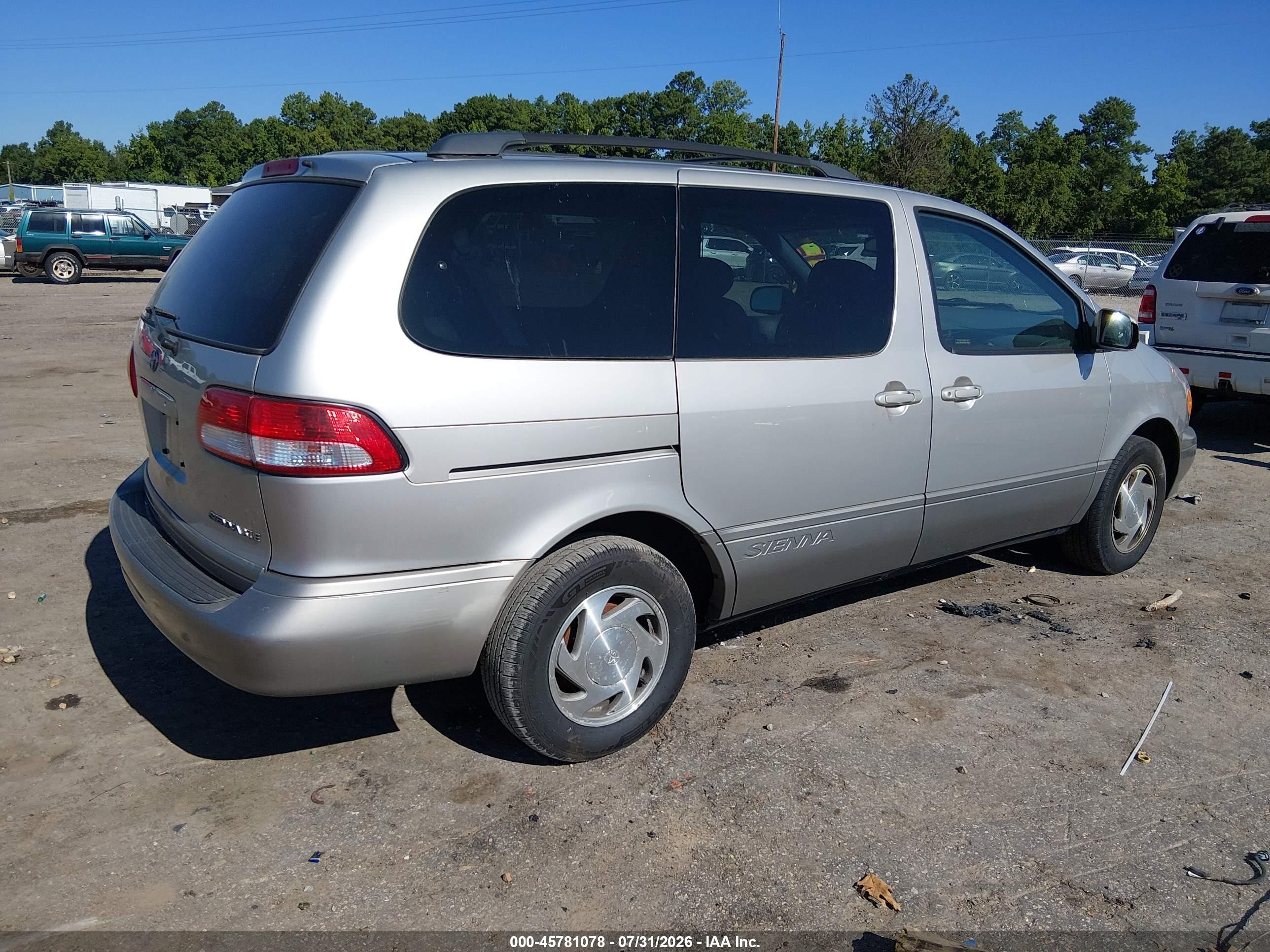 2002 Toyota Sienna Xle Silver vin: 4T3ZF13C42U424460