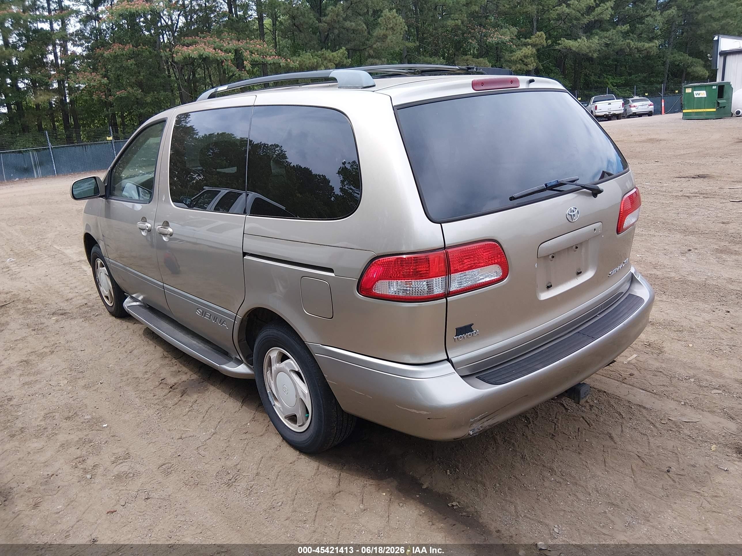 2001 Toyota Sienna Xle Gold vin: 4T3ZF13C51U387207