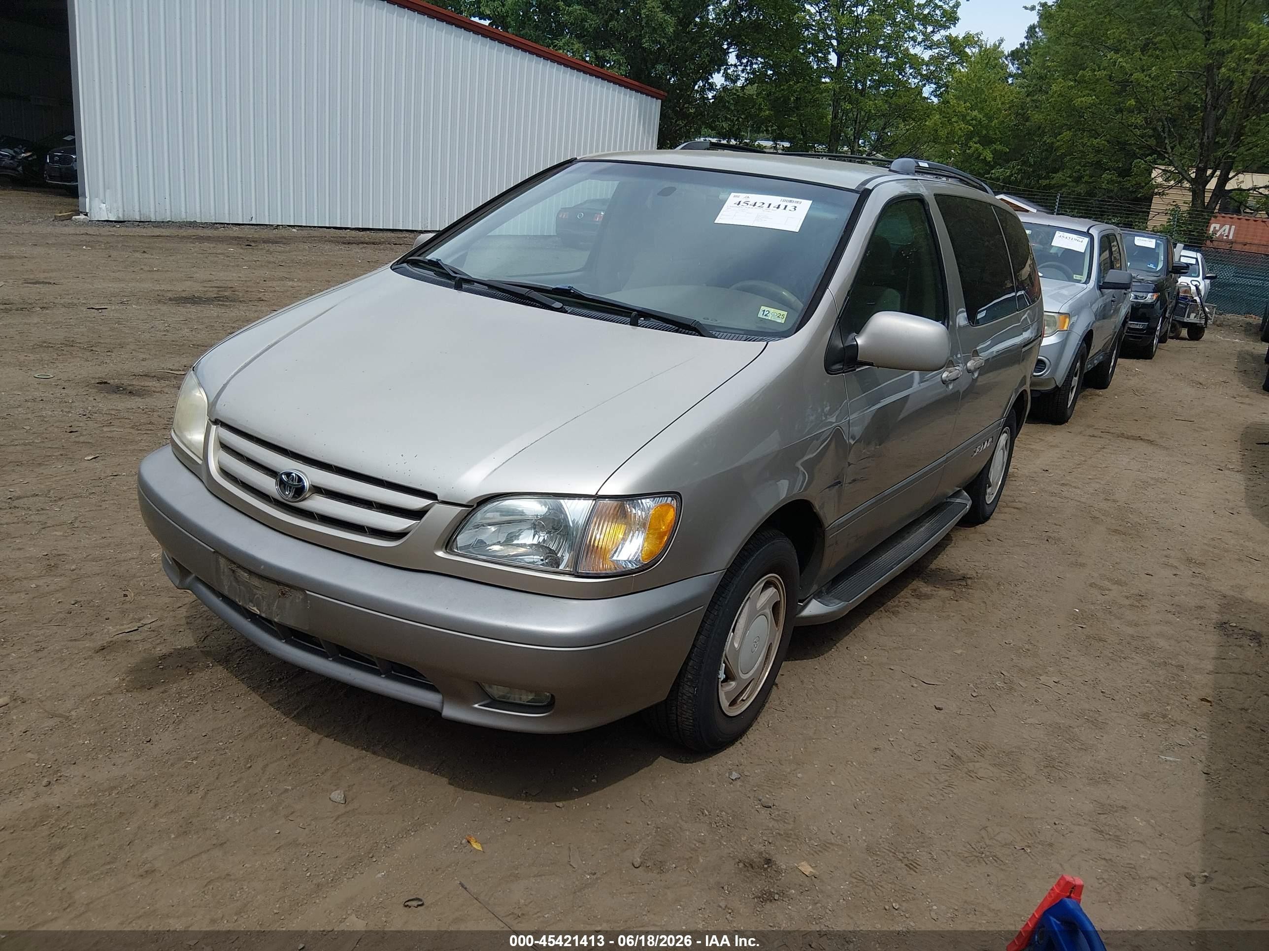 2001 Toyota Sienna Xle Gold vin: 4T3ZF13C51U387207