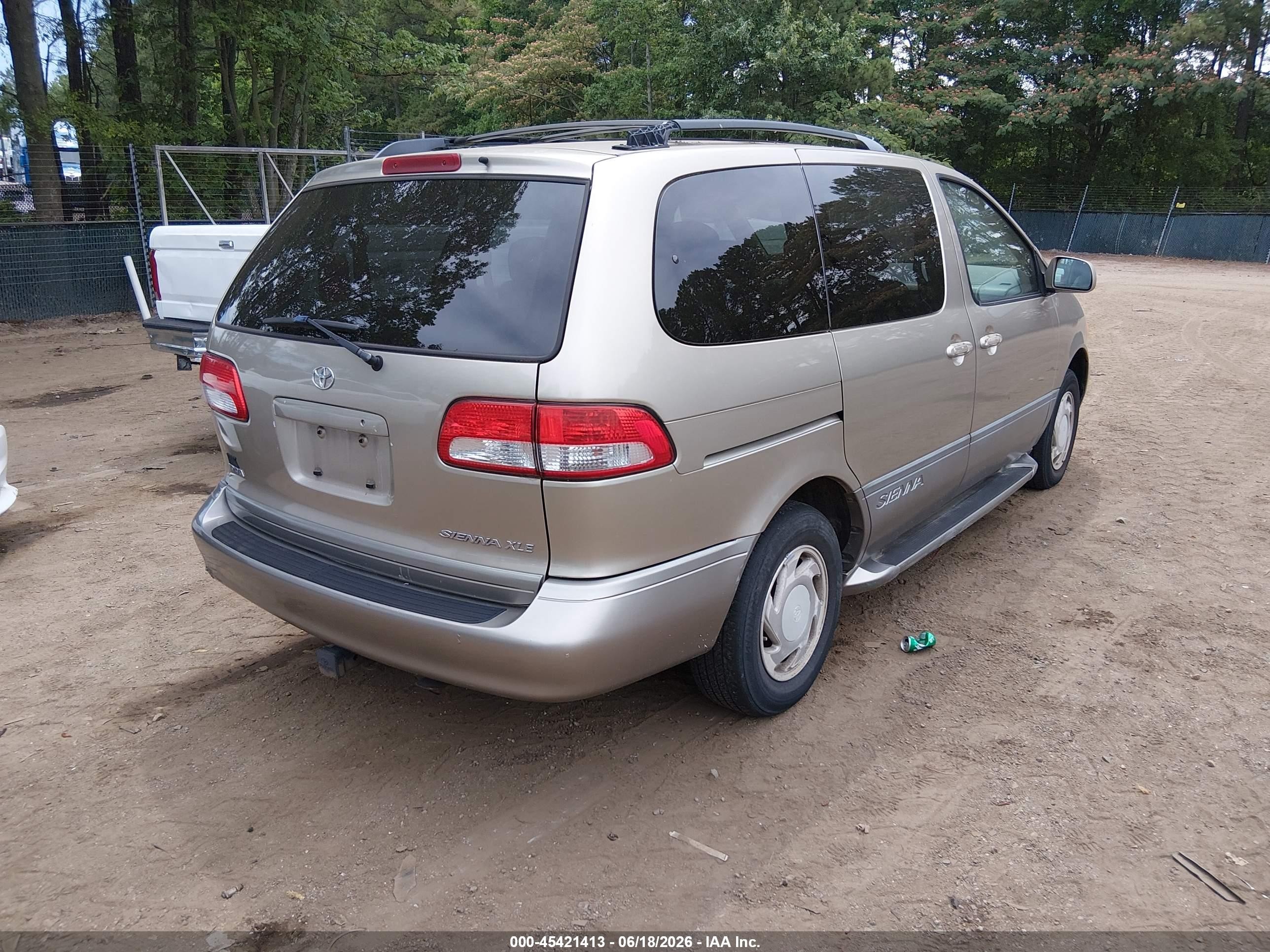 2001 Toyota Sienna Xle Gold vin: 4T3ZF13C51U387207