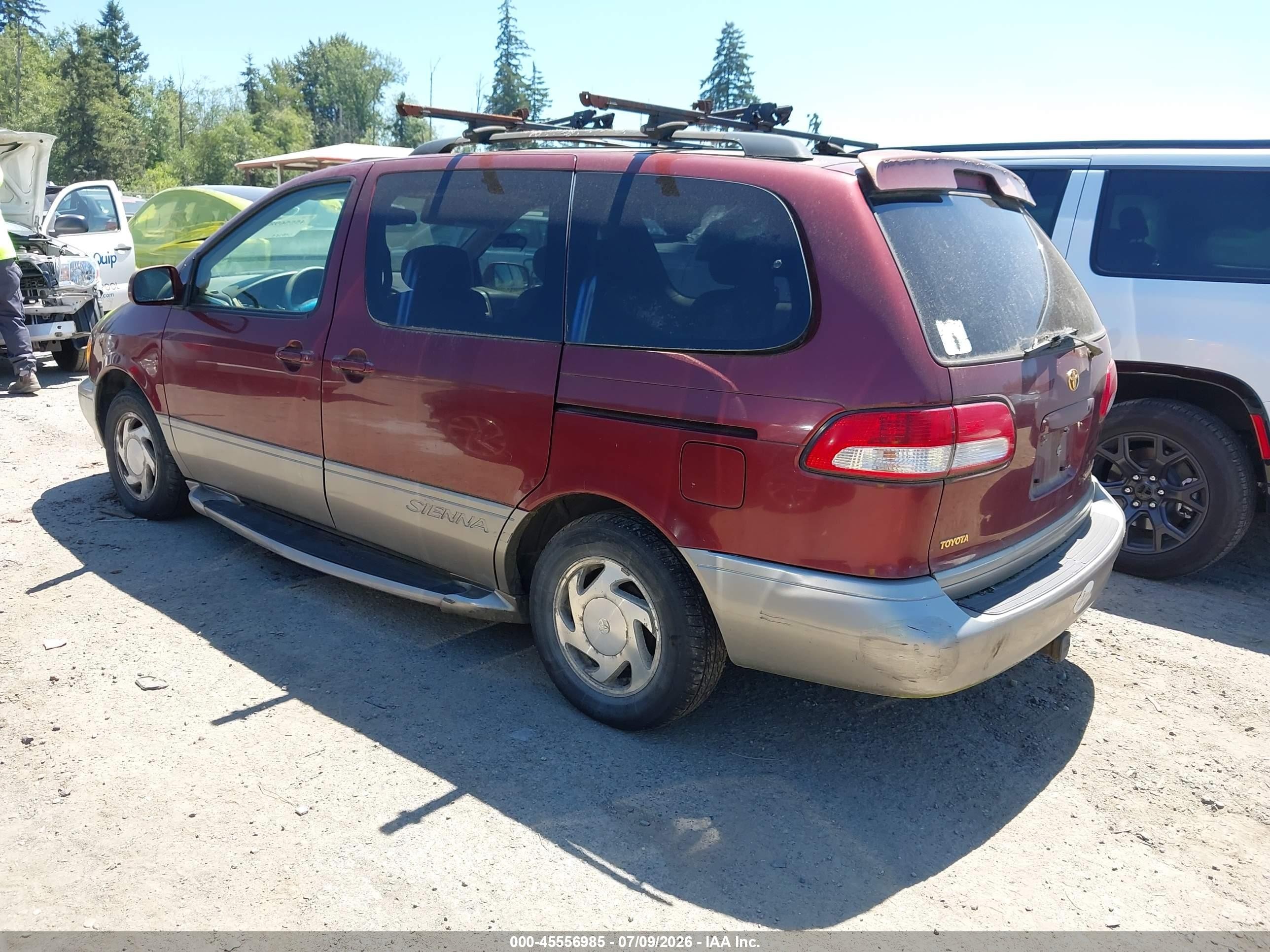 2002 Toyota Sienna Xle Burgundy vin: 4T3ZF13C52U489222