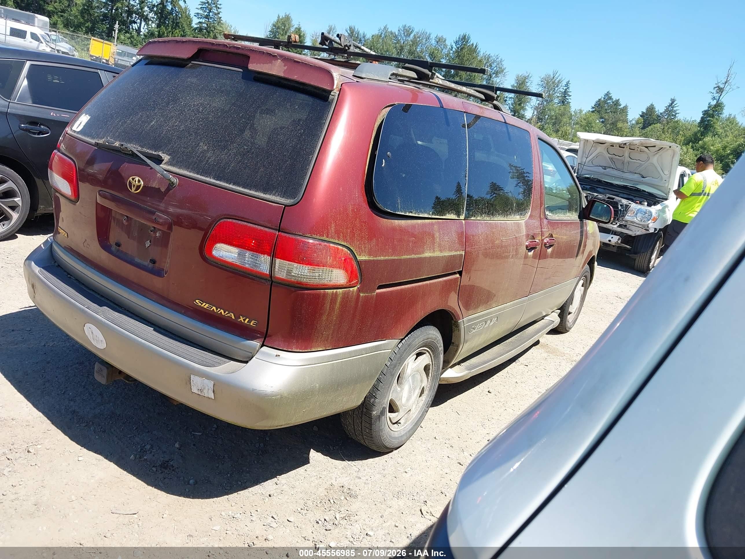 2002 Toyota Sienna Xle Burgundy vin: 4T3ZF13C52U489222
