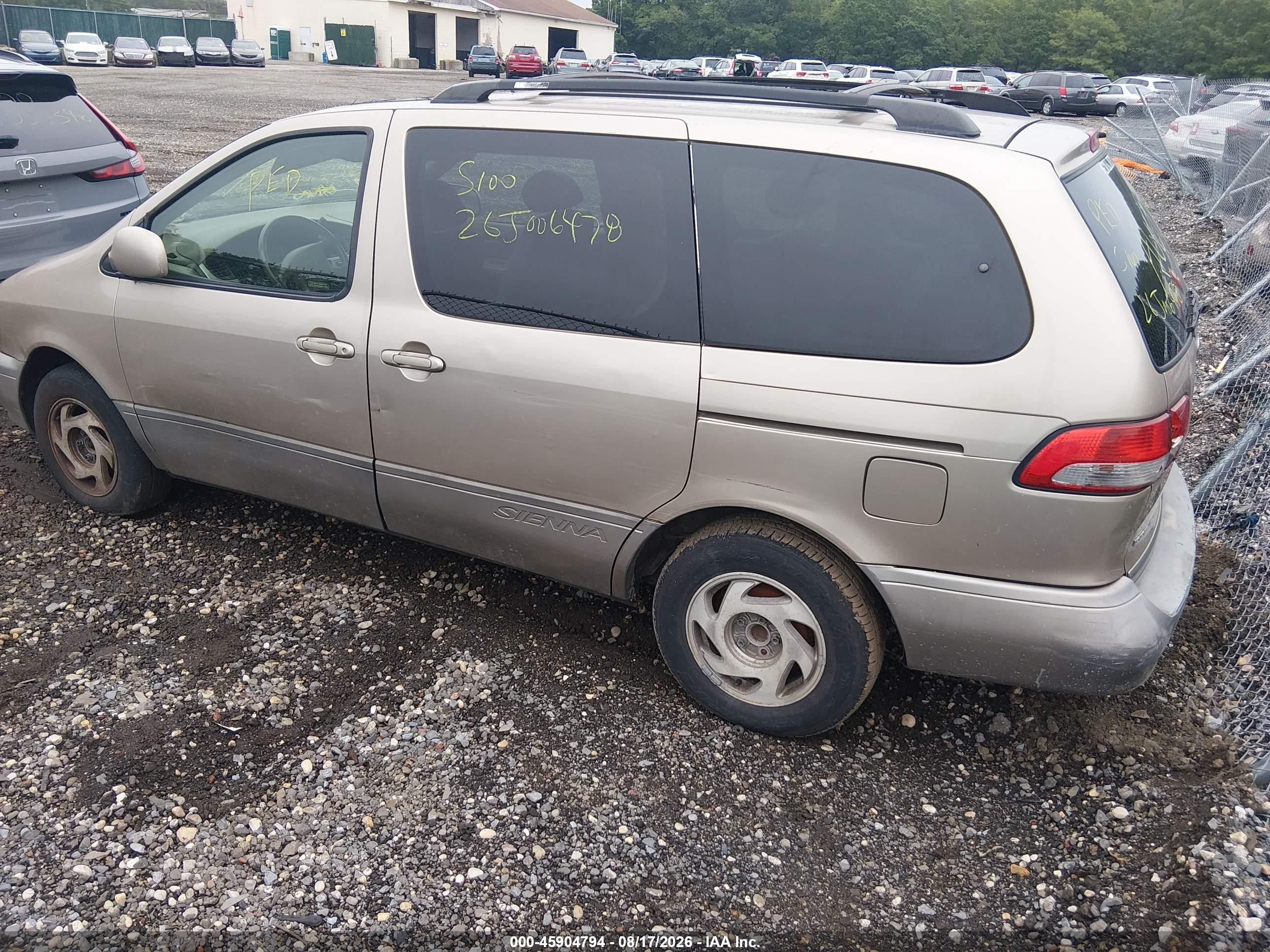 2003 Toyota Sienna Xle Gold vin: 4T3ZF13C53U539702