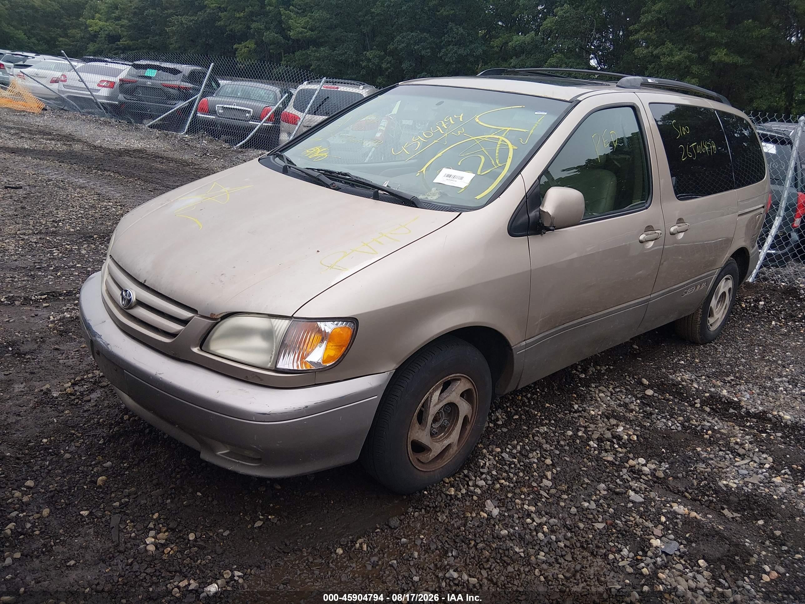 2003 Toyota Sienna Xle Gold vin: 4T3ZF13C53U539702