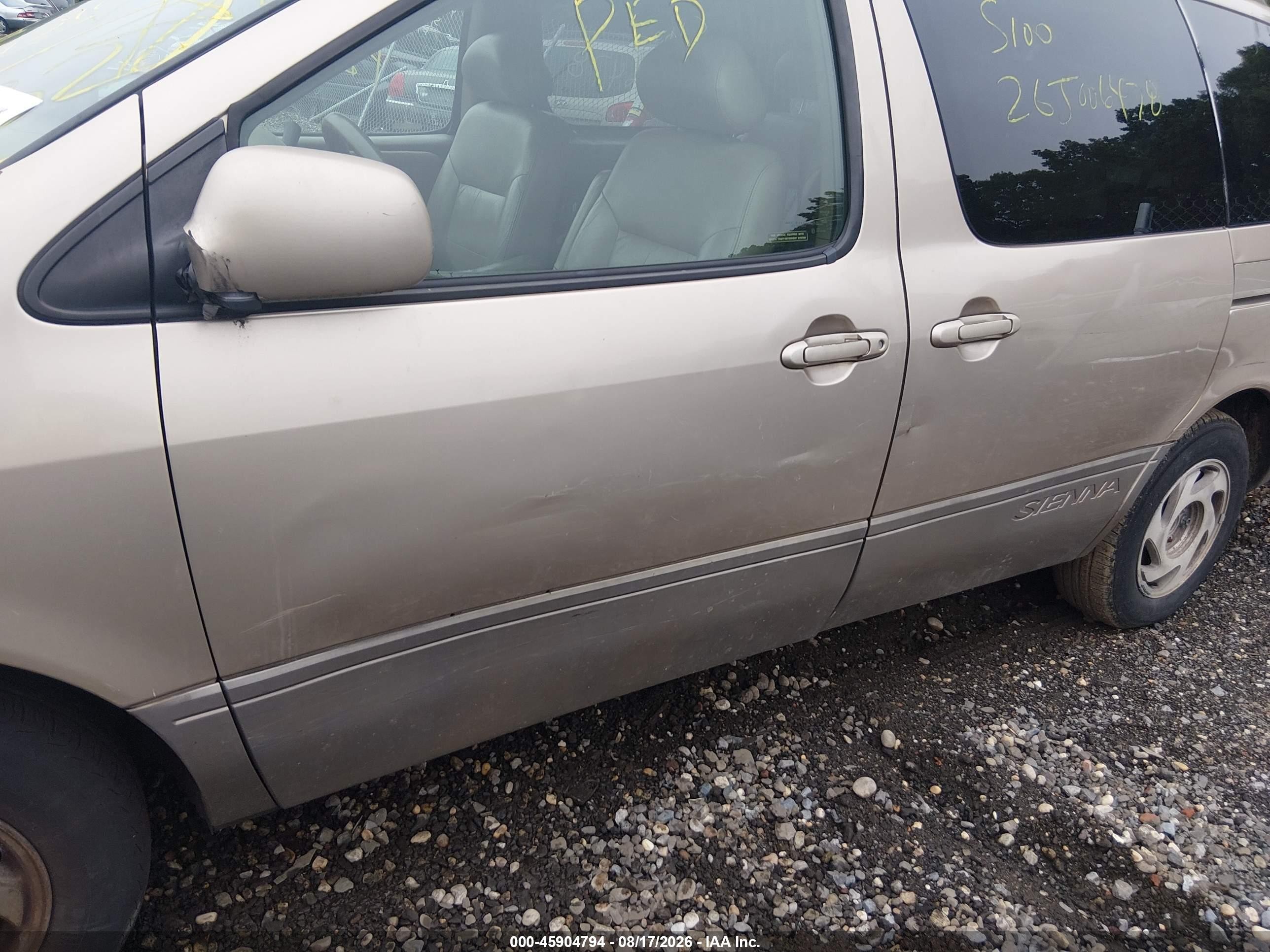 2003 Toyota Sienna Xle Gold vin: 4T3ZF13C53U539702