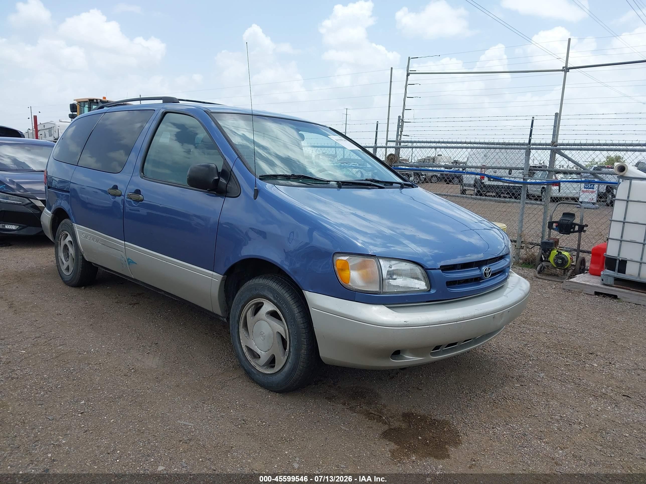 2000 Toyota Sienna Xle Blue vin: 4T3ZF13C5YU178544