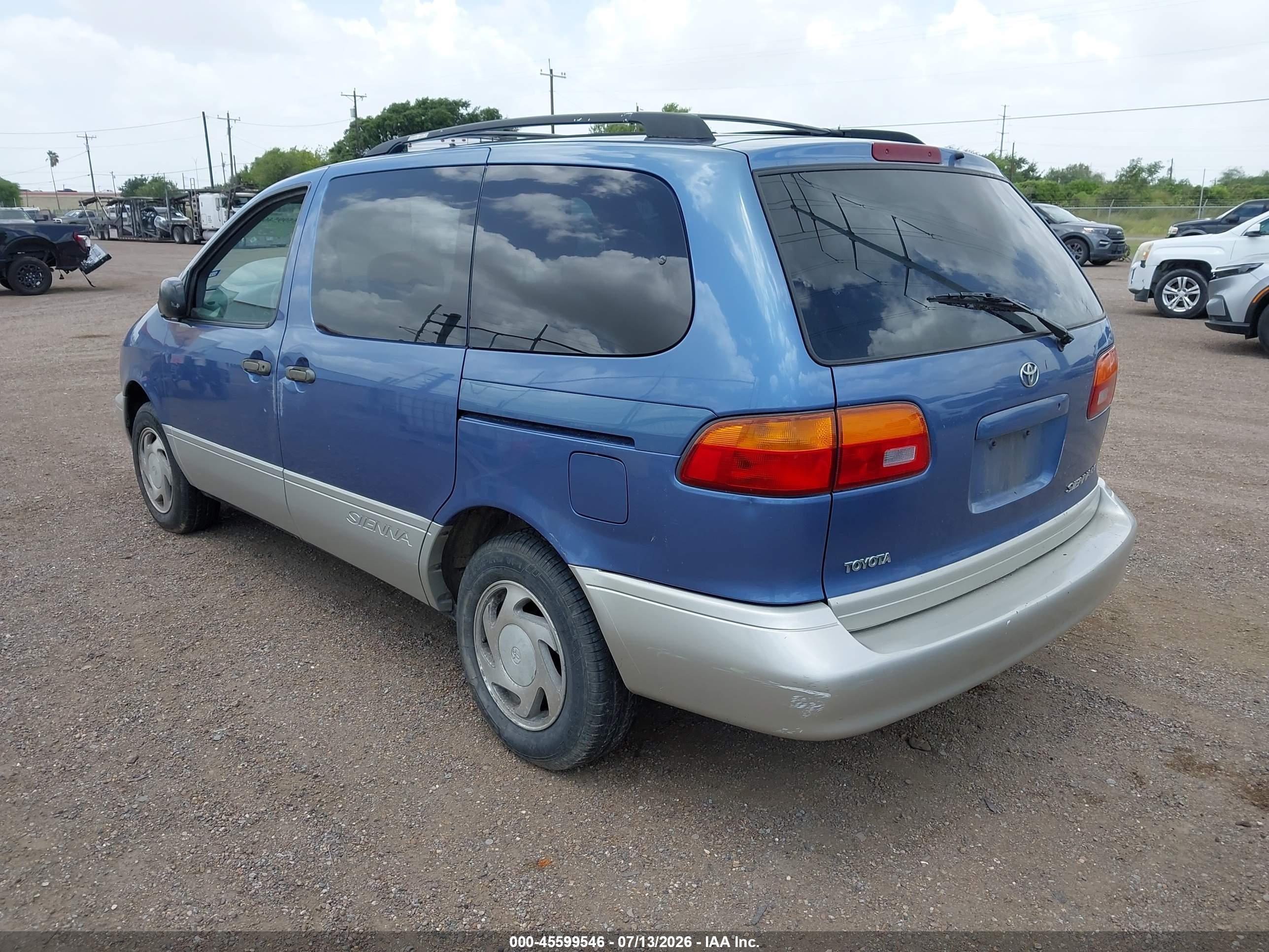 2000 Toyota Sienna Xle Blue vin: 4T3ZF13C5YU178544
