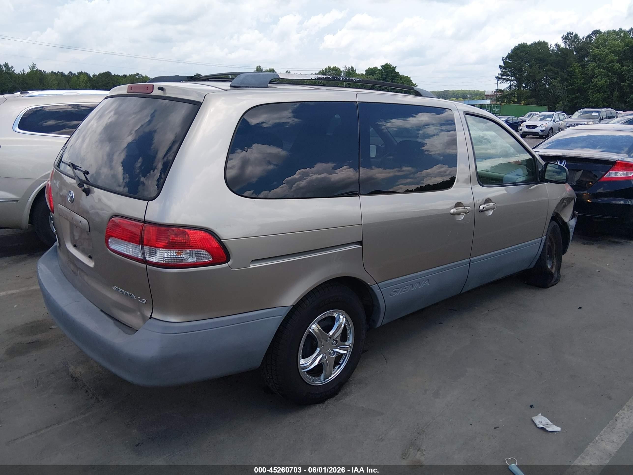2001 Toyota Sienna Le Tan vin: 4T3ZF13C61U322026