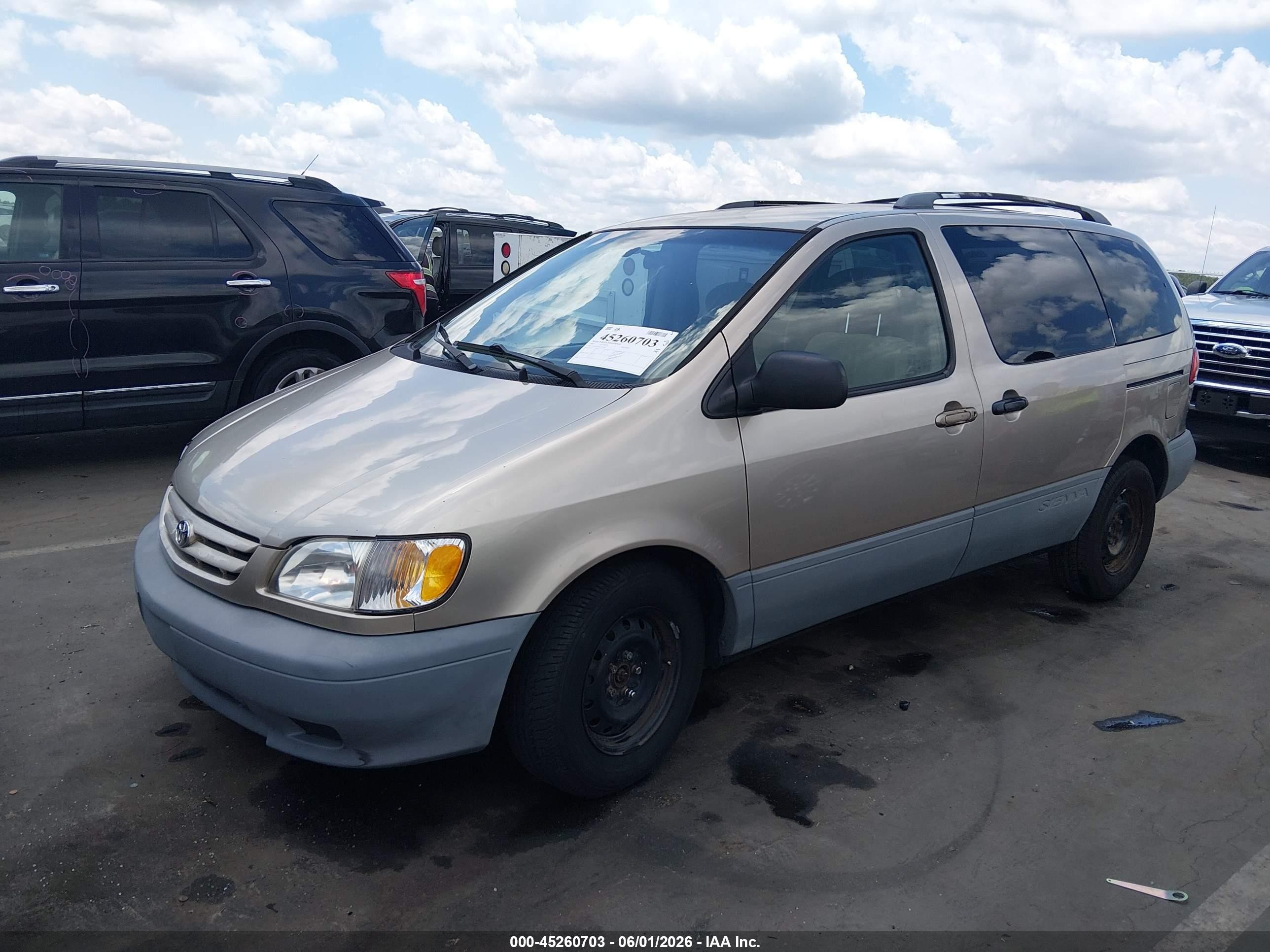 2001 Toyota Sienna Le Tan vin: 4T3ZF13C61U322026
