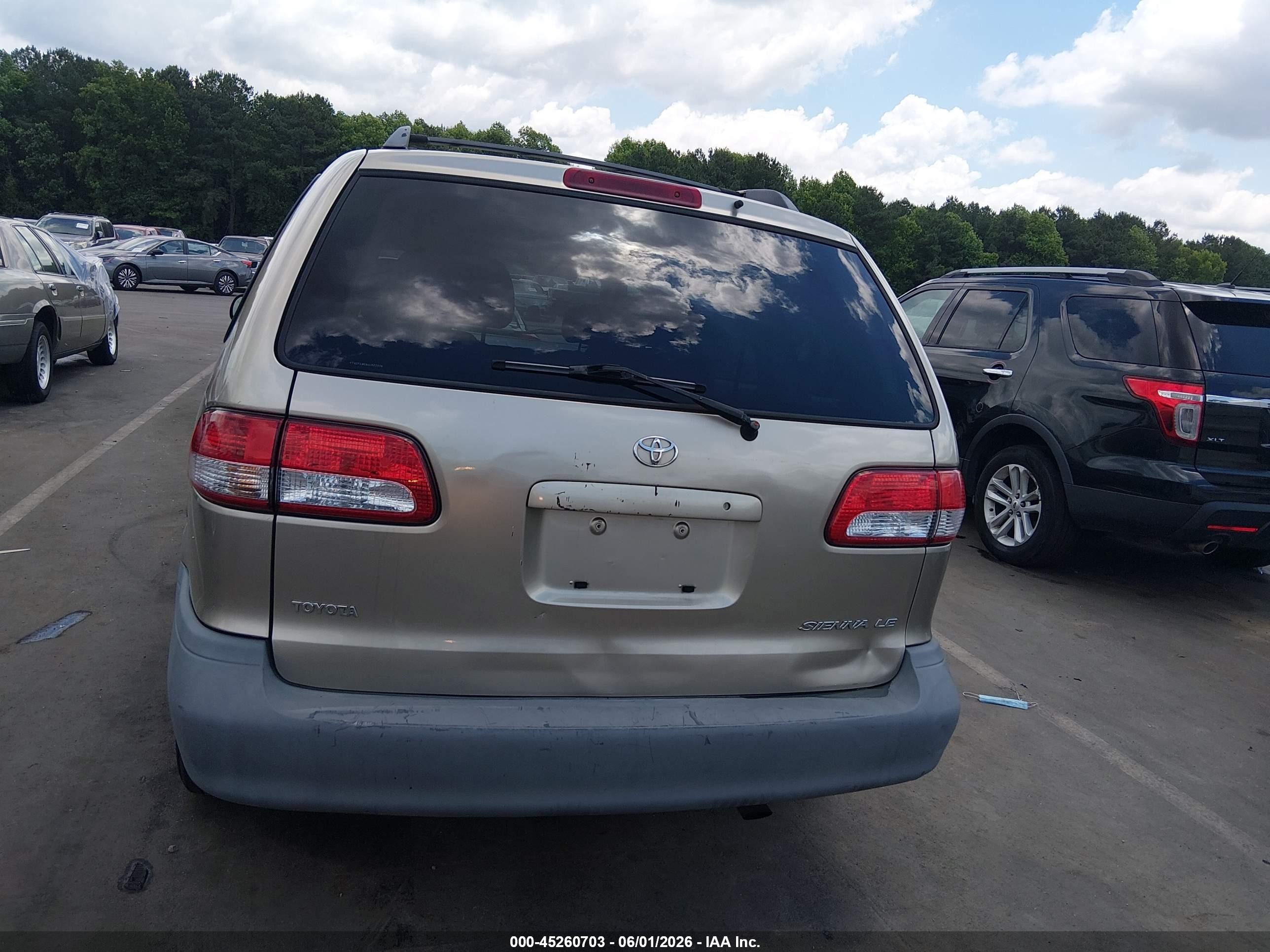 2001 Toyota Sienna Le Tan vin: 4T3ZF13C61U322026