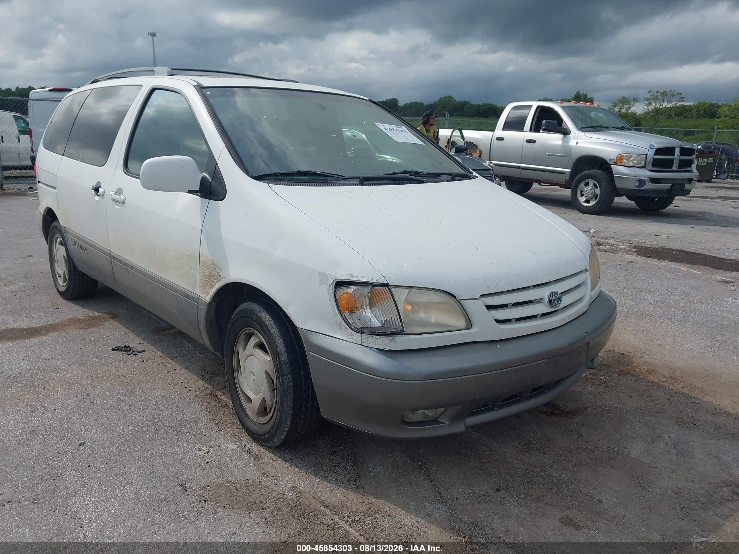 2001 Toyota Sienna Xle White vin: 4T3ZF13C61U410932