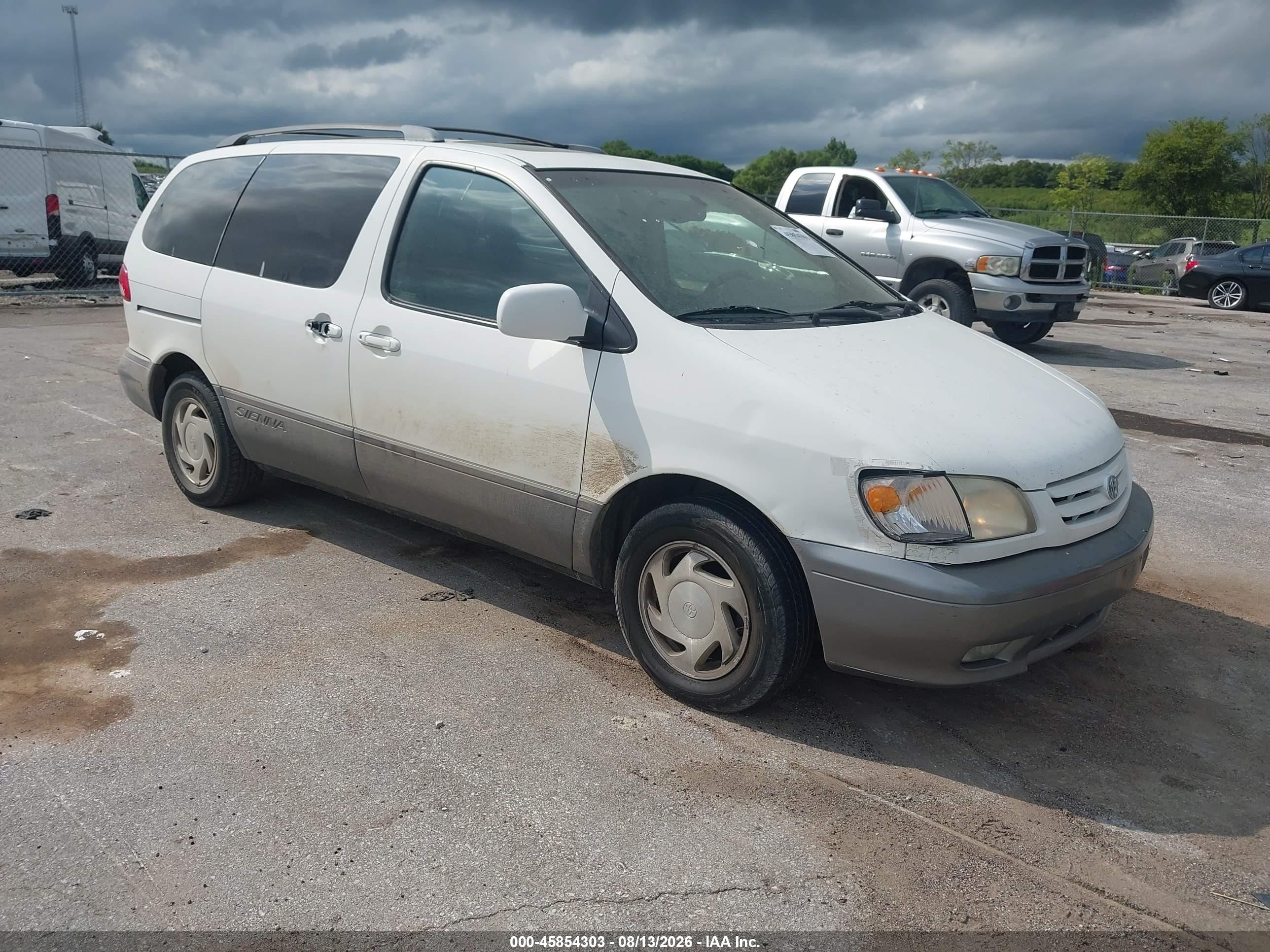2001 Toyota Sienna Xle White vin: 4T3ZF13C61U410932