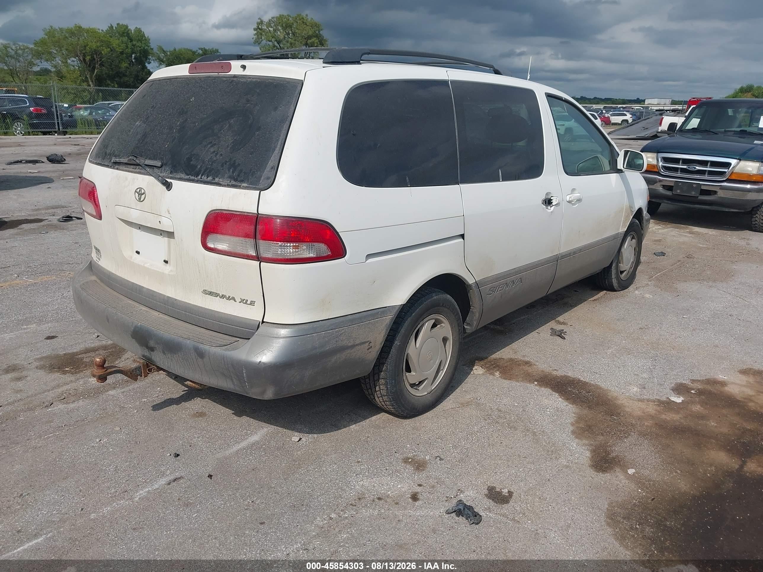 2001 Toyota Sienna Xle White vin: 4T3ZF13C61U410932