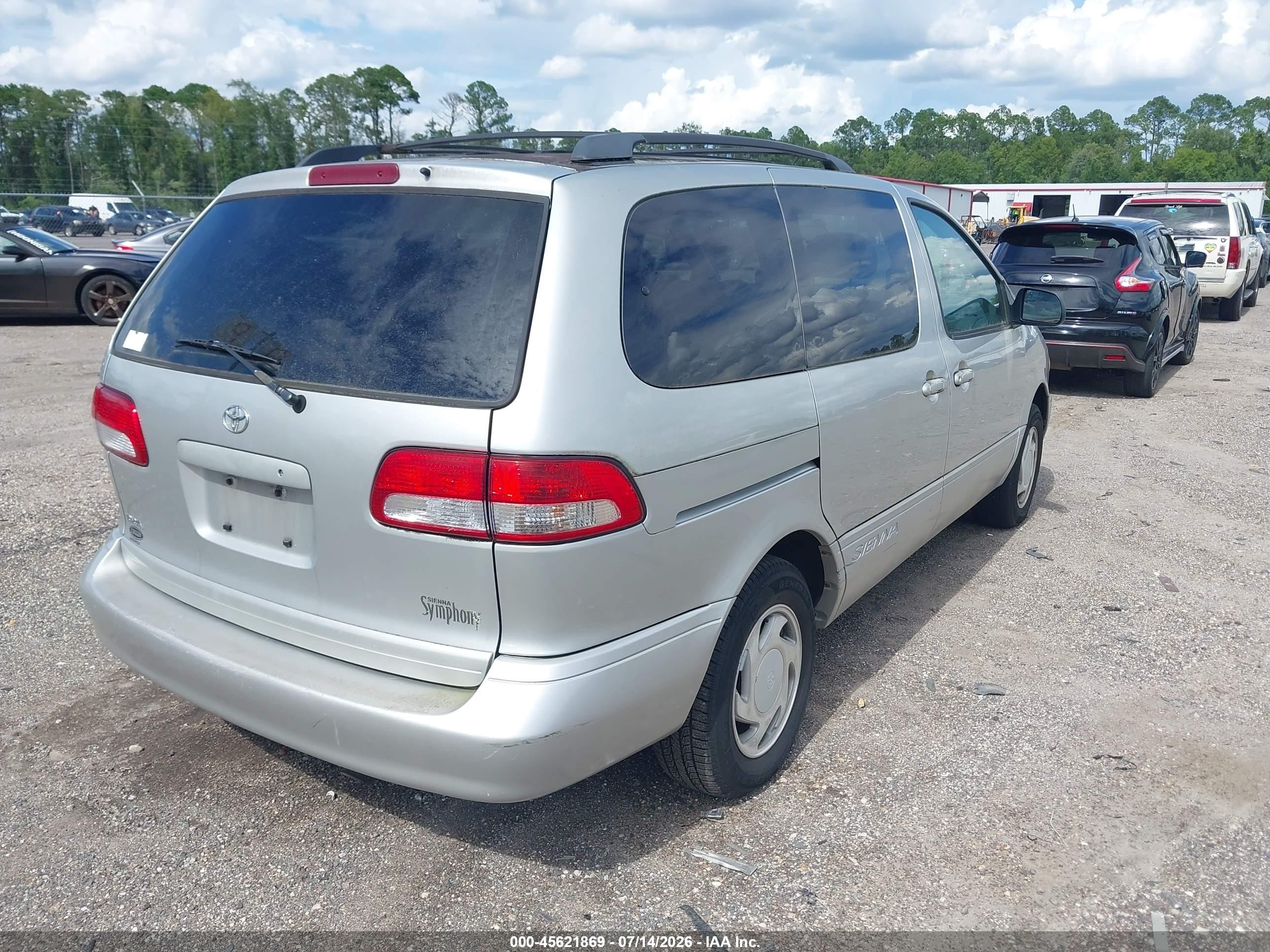 2002 Toyota Sienna Le Silver vin: 4T3ZF13C62U507596