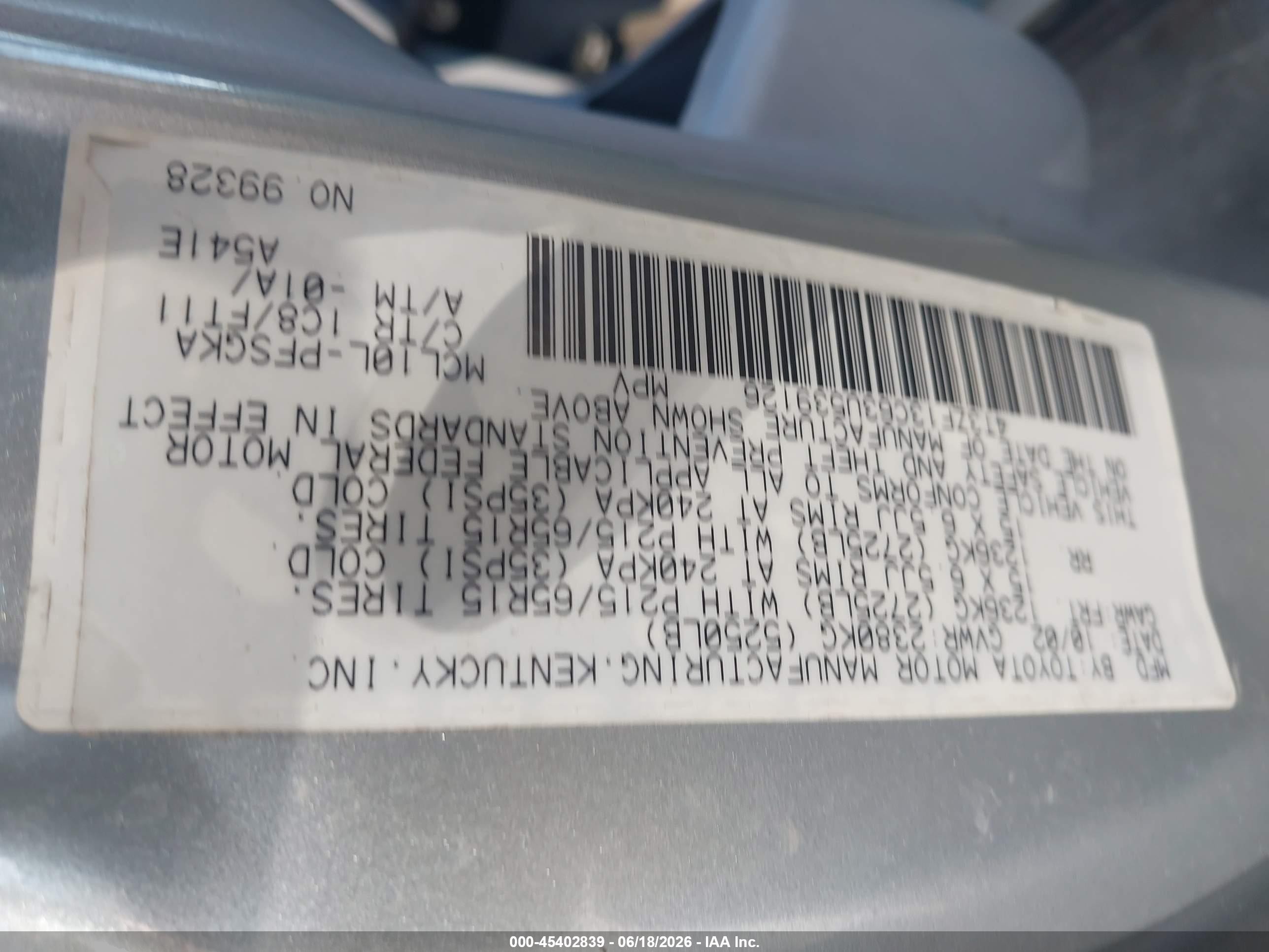2003 Toyota Sienna Le Silver vin: 4T3ZF13C63U539126