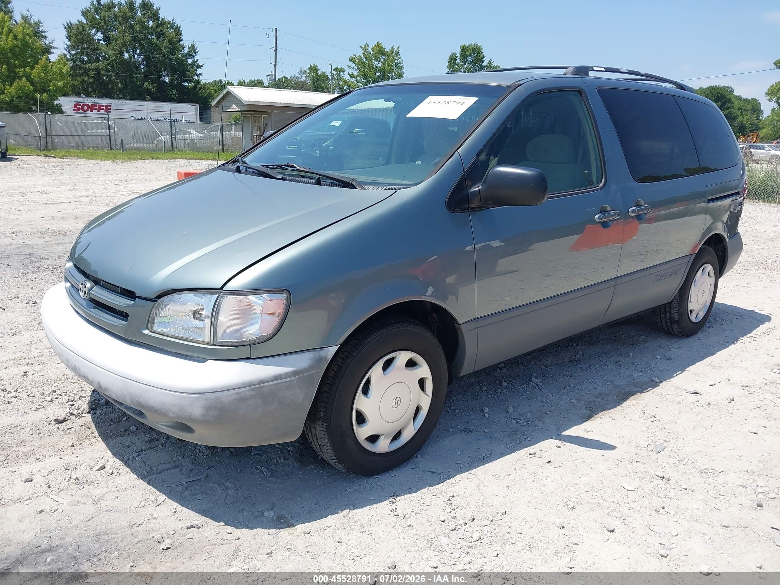 1999 Toyota Sienna Le Teal vin: 4T3ZF13C6XU107450