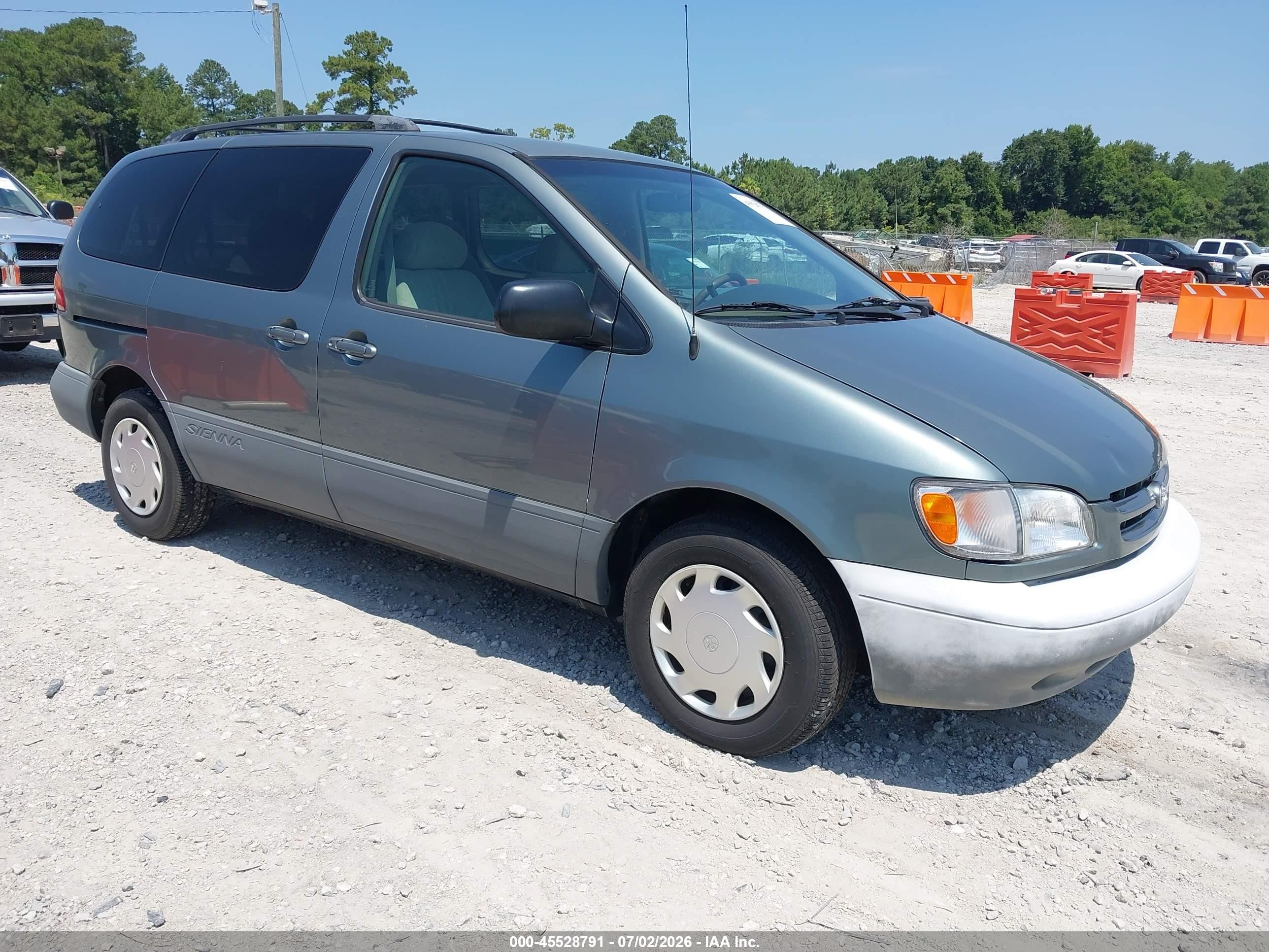 1999 Toyota Sienna Le Teal vin: 4T3ZF13C6XU107450