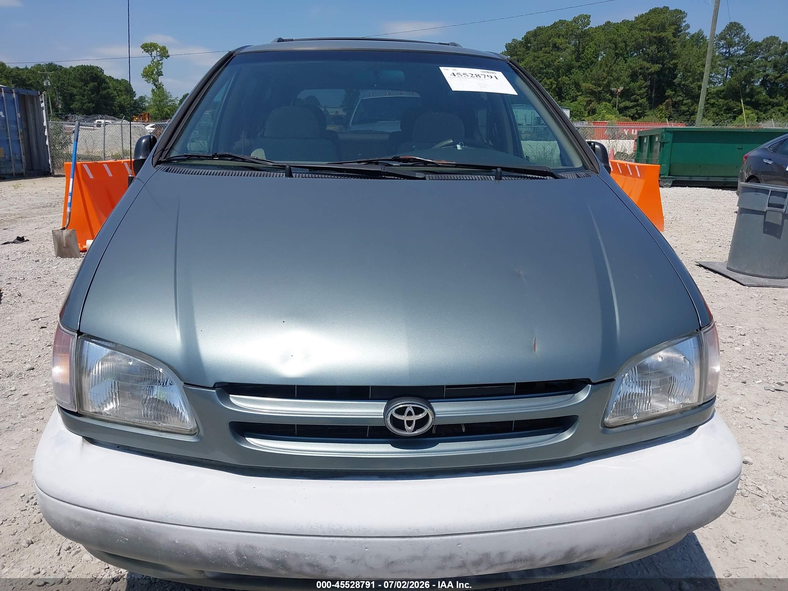 1999 Toyota Sienna Le Teal vin: 4T3ZF13C6XU107450