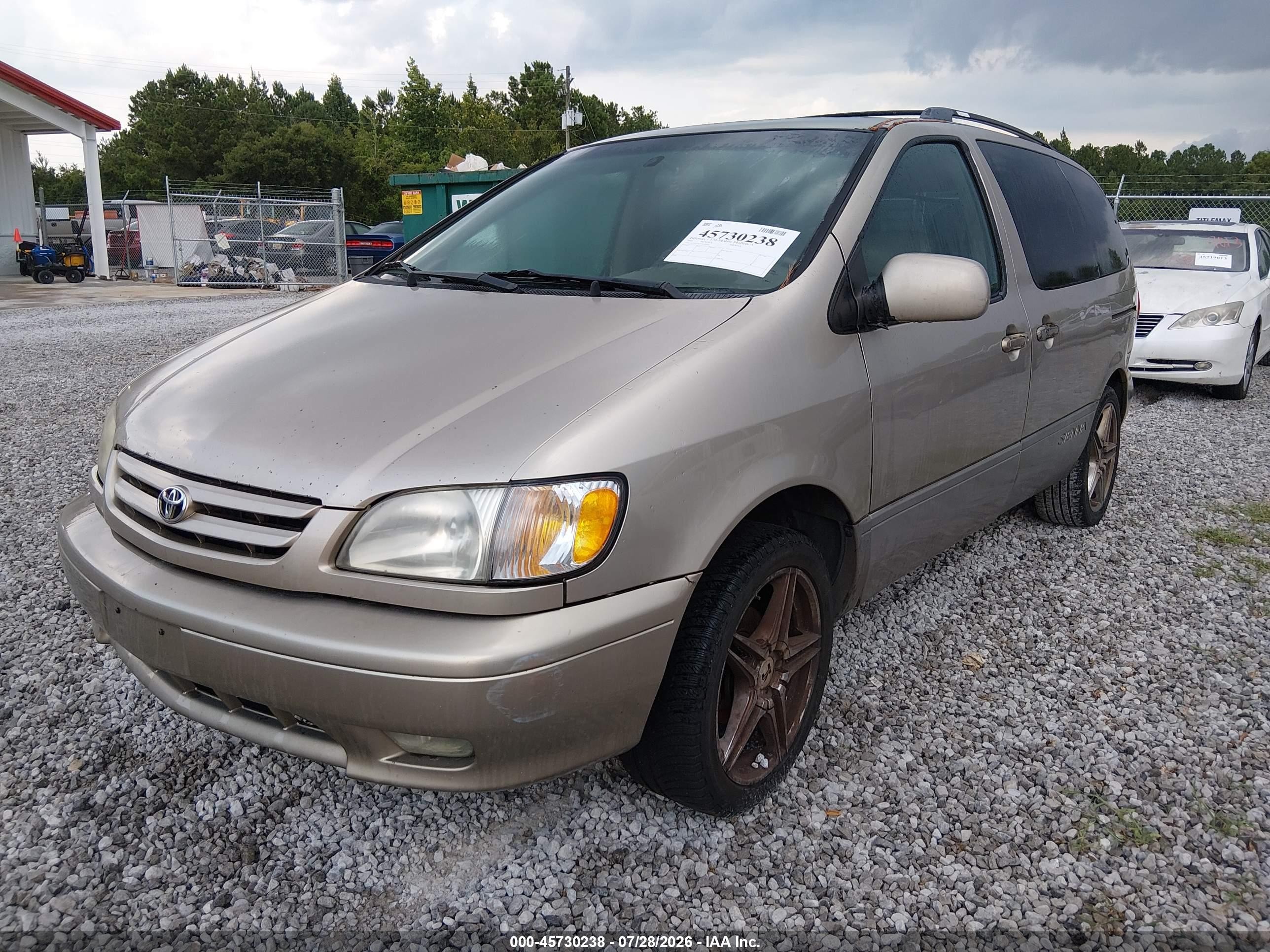 2001 Toyota Sienna Xle Gold vin: 4T3ZF13C71U374202