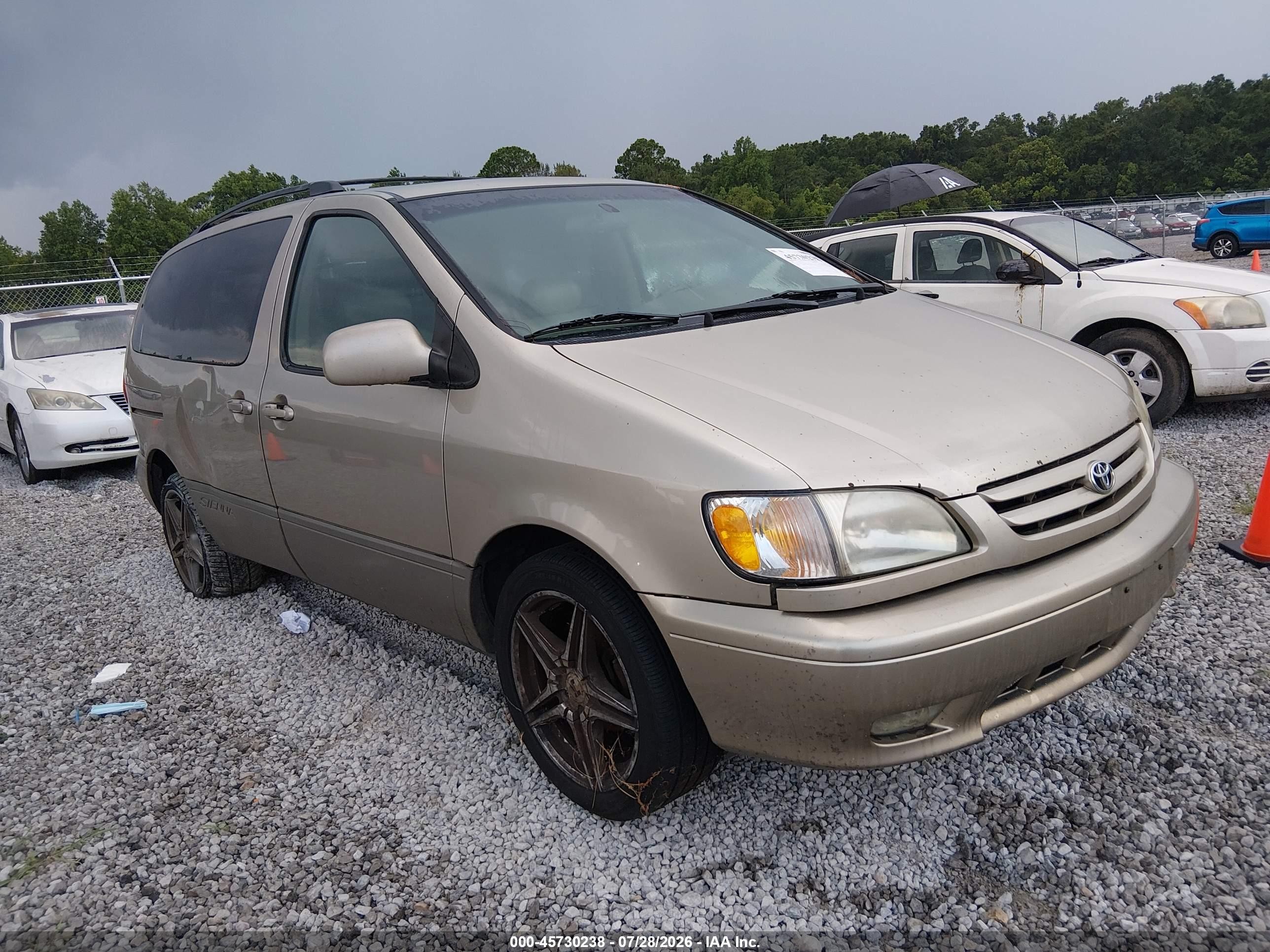 2001 Toyota Sienna Xle Gold vin: 4T3ZF13C71U374202
