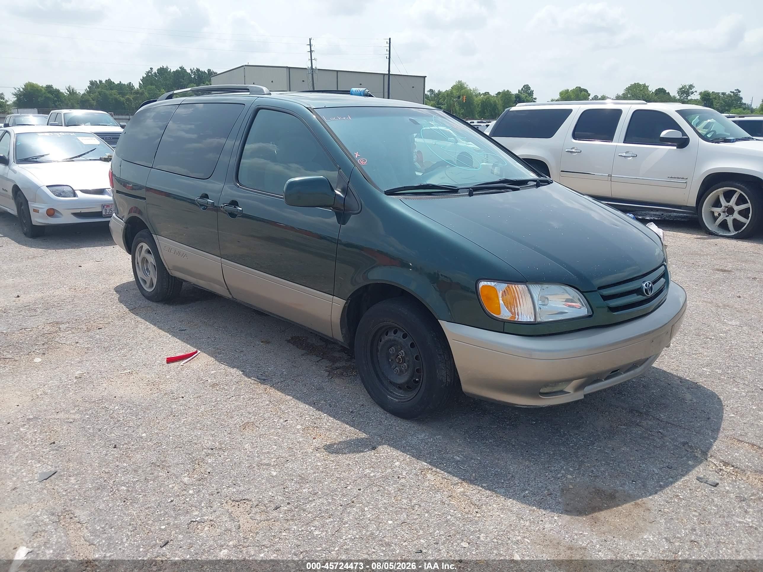 2002 Toyota Sienna Xle Green vin: 4T3ZF13C72U418569