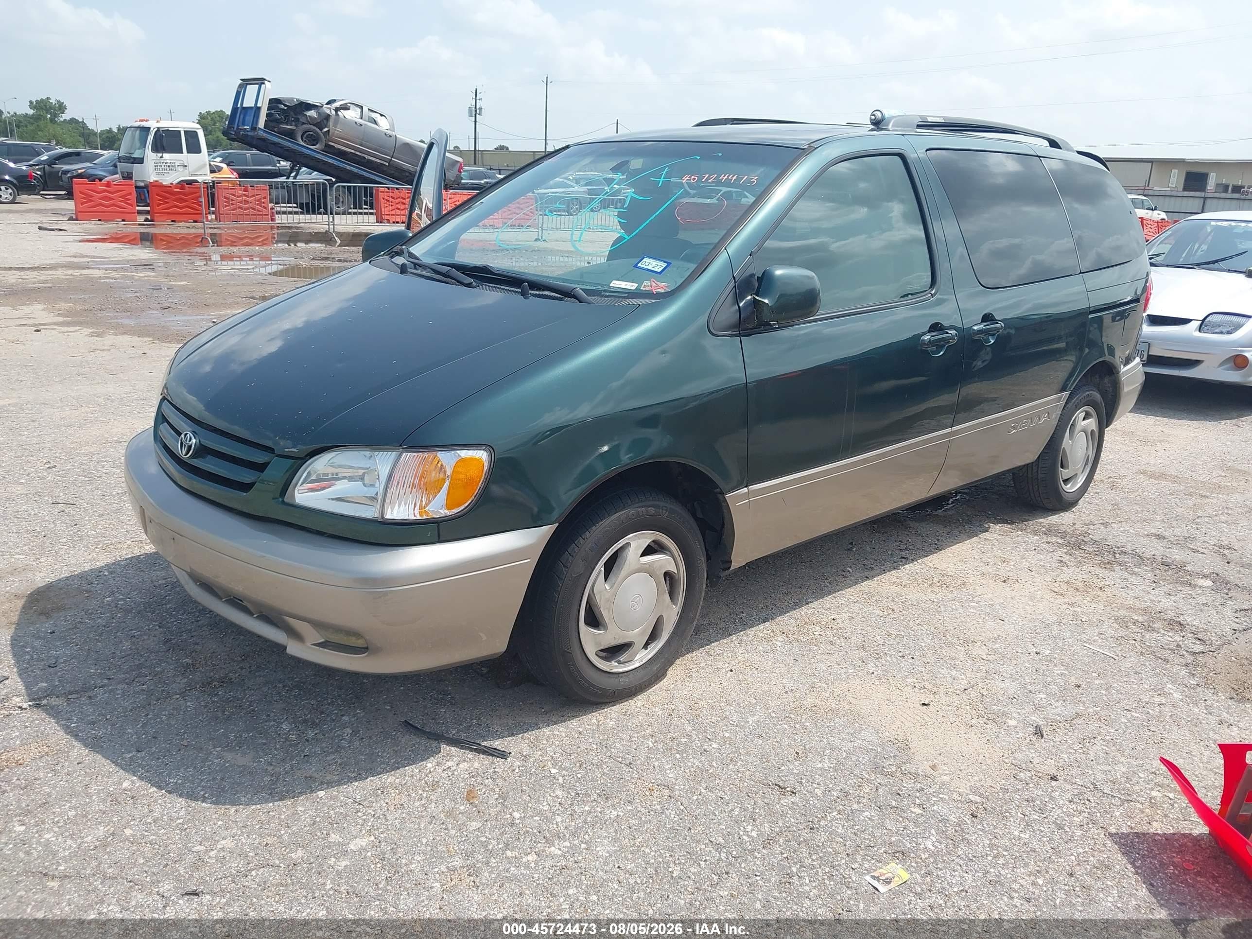 2002 Toyota Sienna Xle Green vin: 4T3ZF13C72U418569
