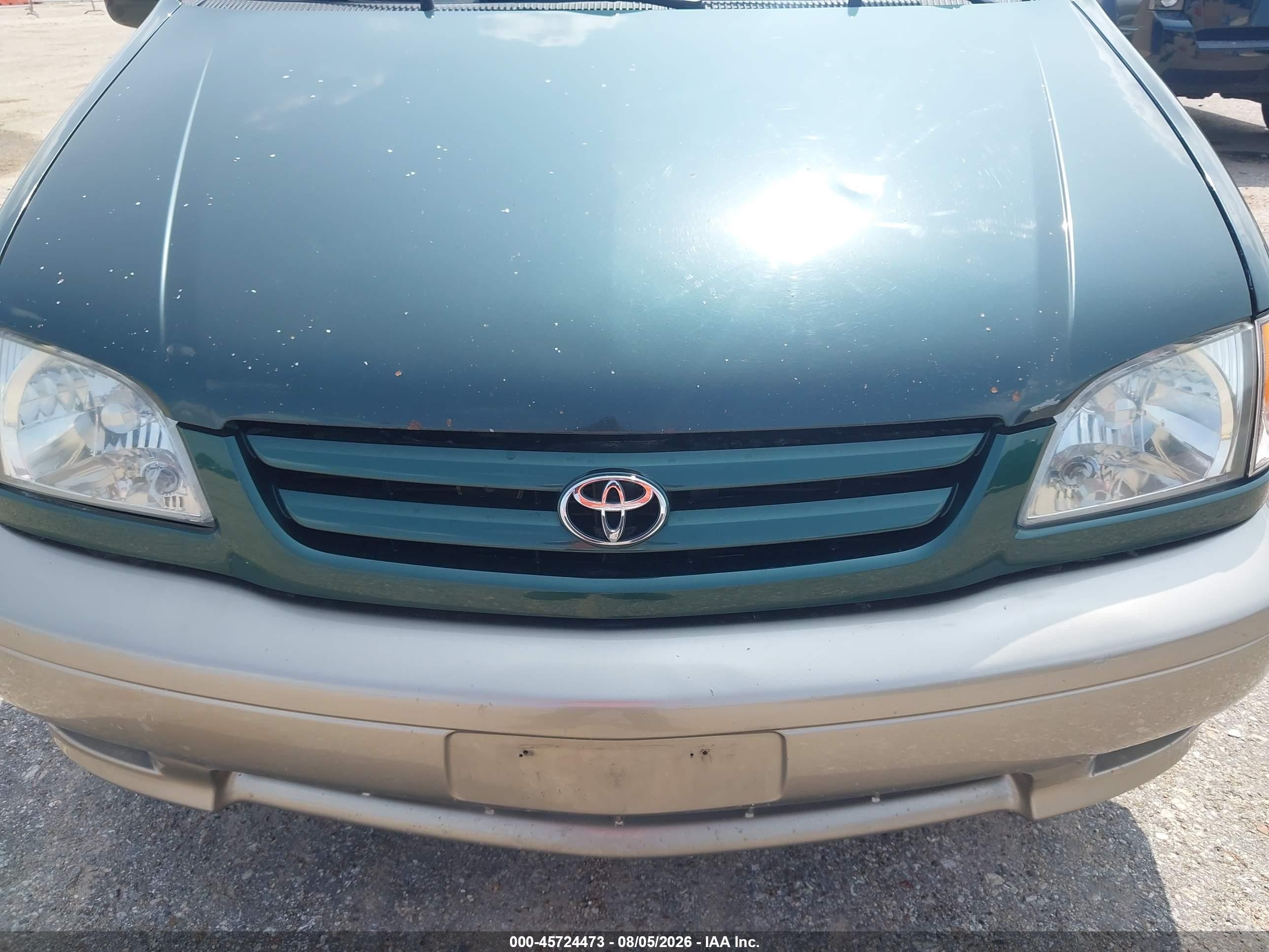 2002 Toyota Sienna Xle Green vin: 4T3ZF13C72U418569