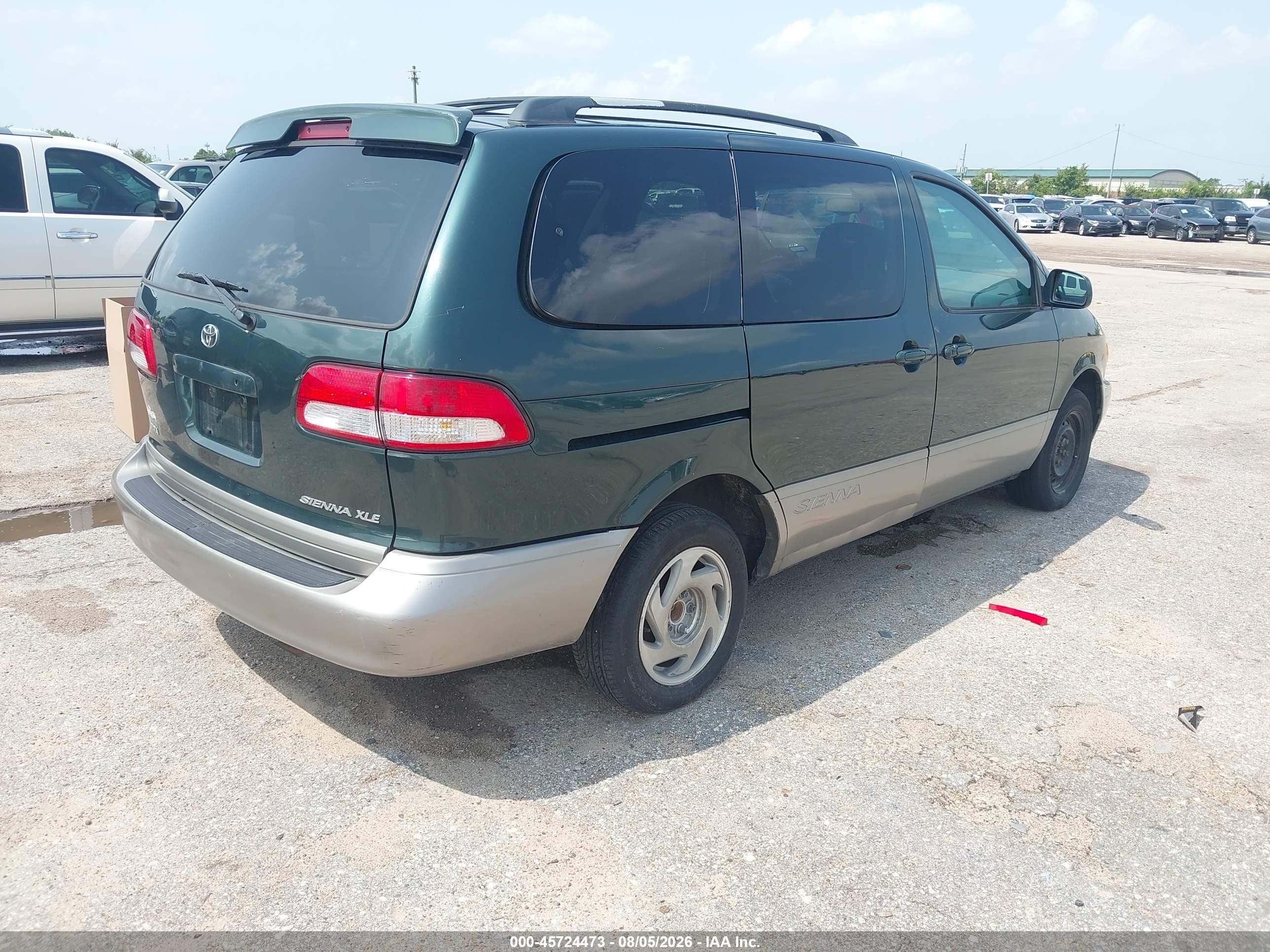 2002 Toyota Sienna Xle Green vin: 4T3ZF13C72U418569