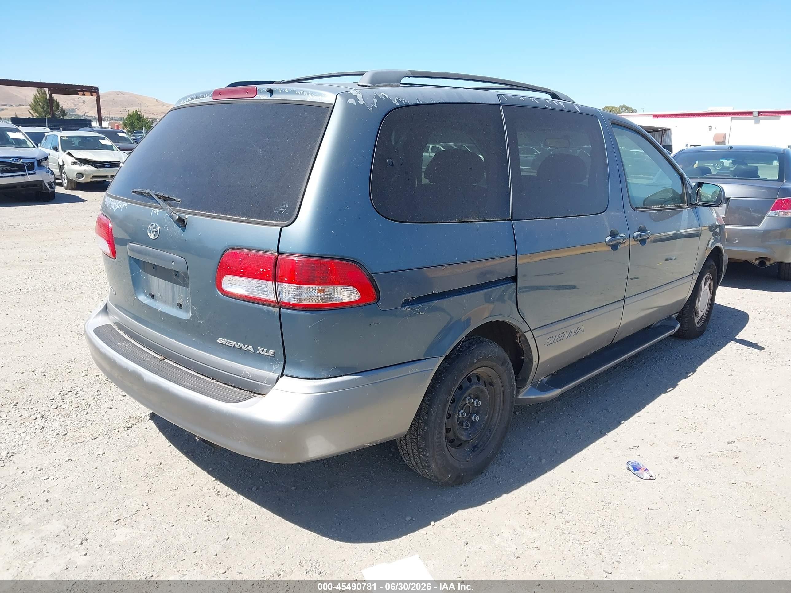 2002 Toyota Sienna Xle Gray vin: 4T3ZF13C72U421505