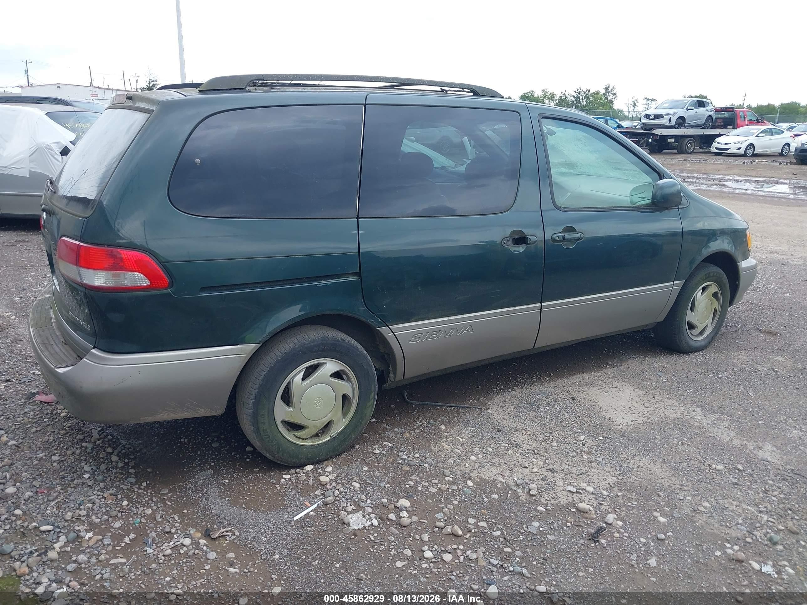 2002 Toyota Sienna Xle Green vin: 4T3ZF13C72U457047