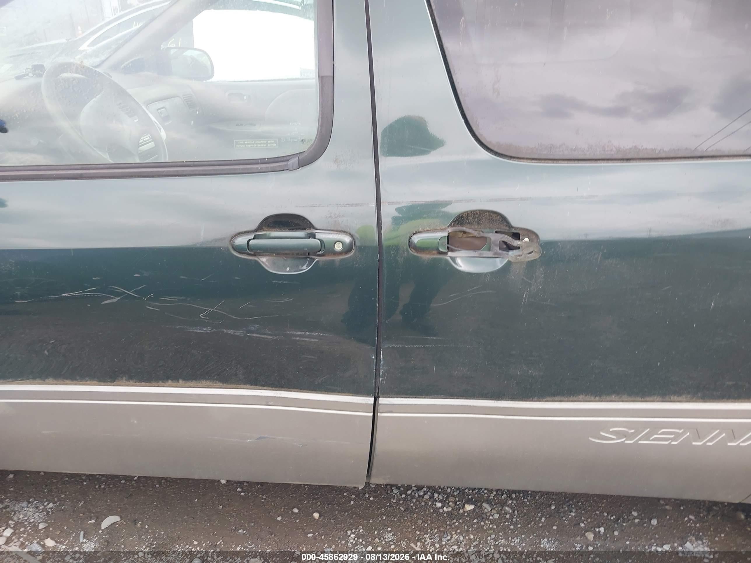 2002 Toyota Sienna Xle Green vin: 4T3ZF13C72U457047