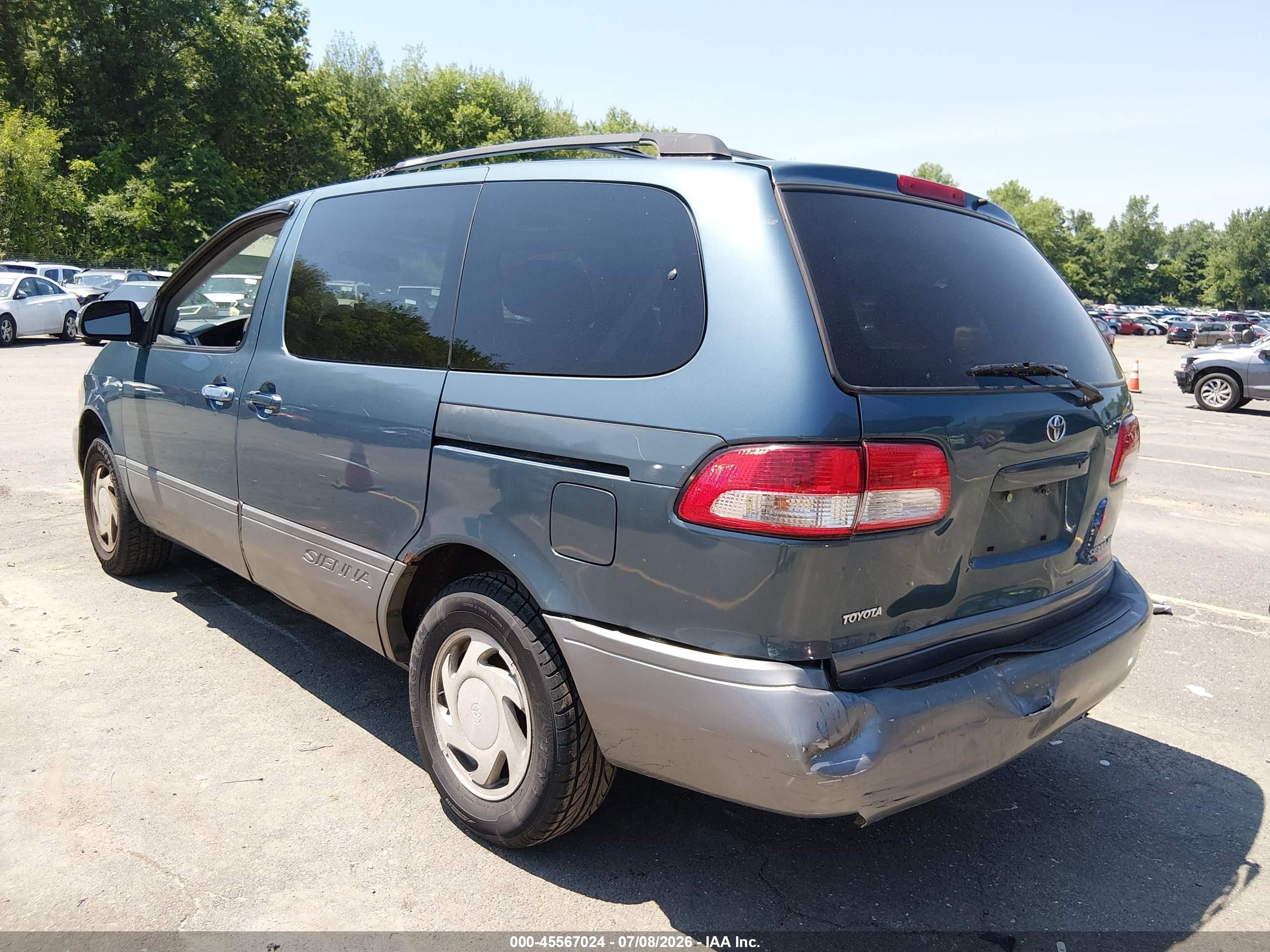 2002 Toyota Sienna Xle Light Blue vin: 4T3ZF13C72U507123