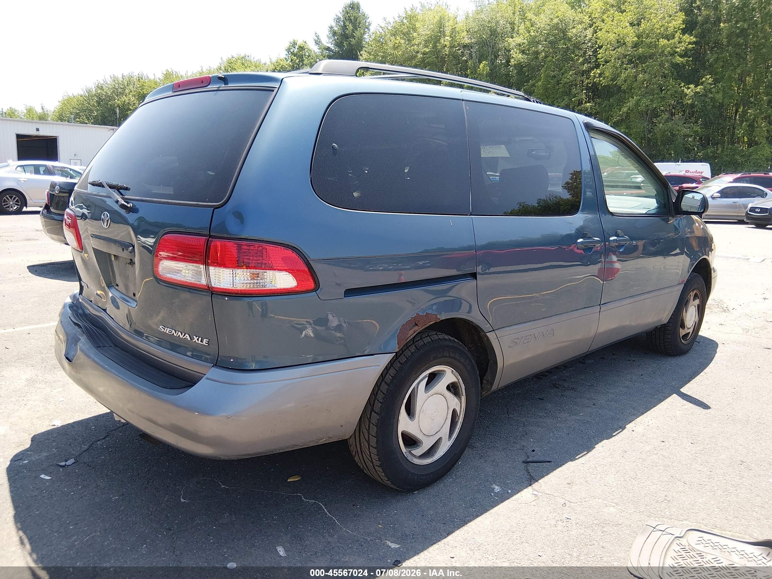 2002 Toyota Sienna Xle Light Blue vin: 4T3ZF13C72U507123