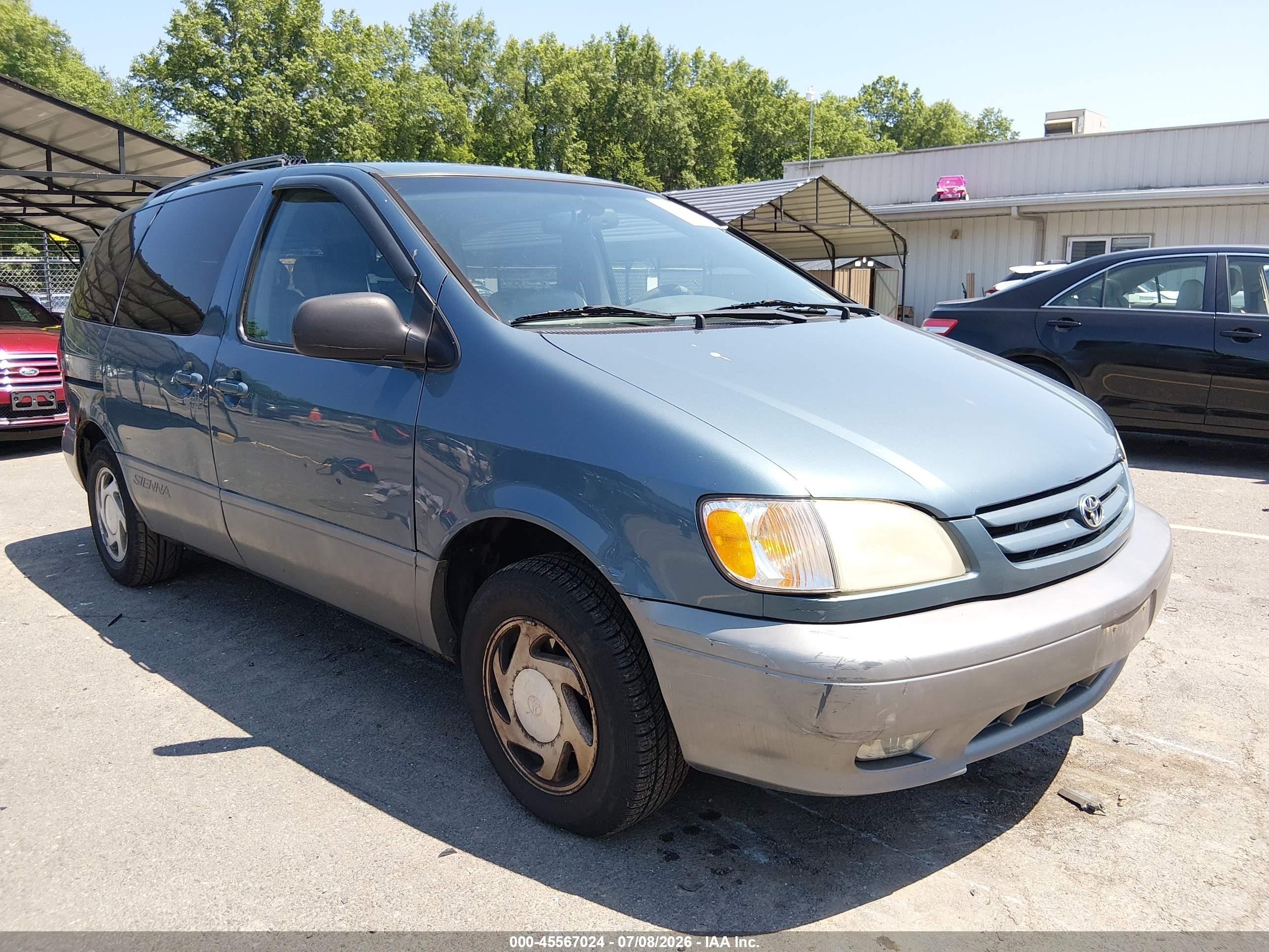 2002 Toyota Sienna Xle Light Blue vin: 4T3ZF13C72U507123