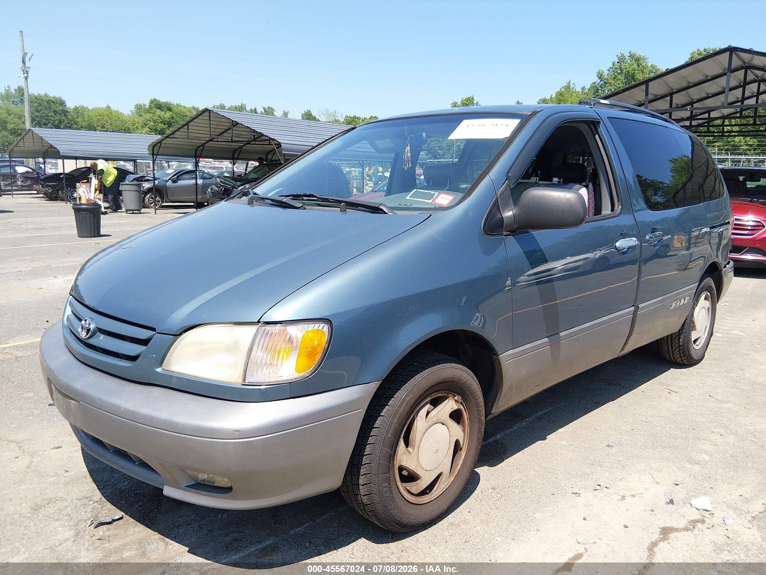 2002 Toyota Sienna Xle Light Blue vin: 4T3ZF13C72U507123