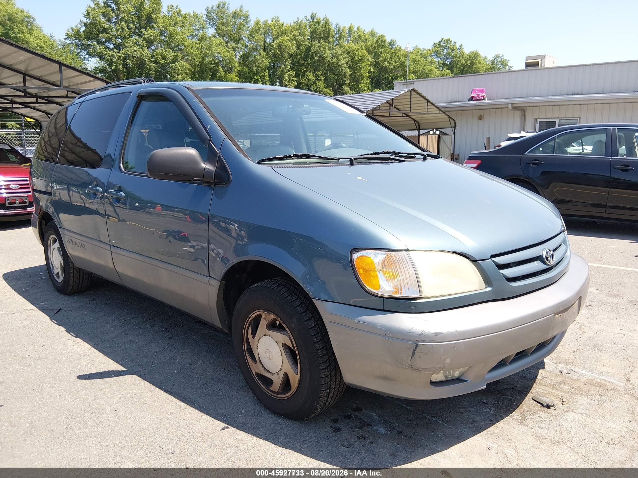 2002 Toyota Sienna Xle Green vin: 4T3ZF13C72U507123