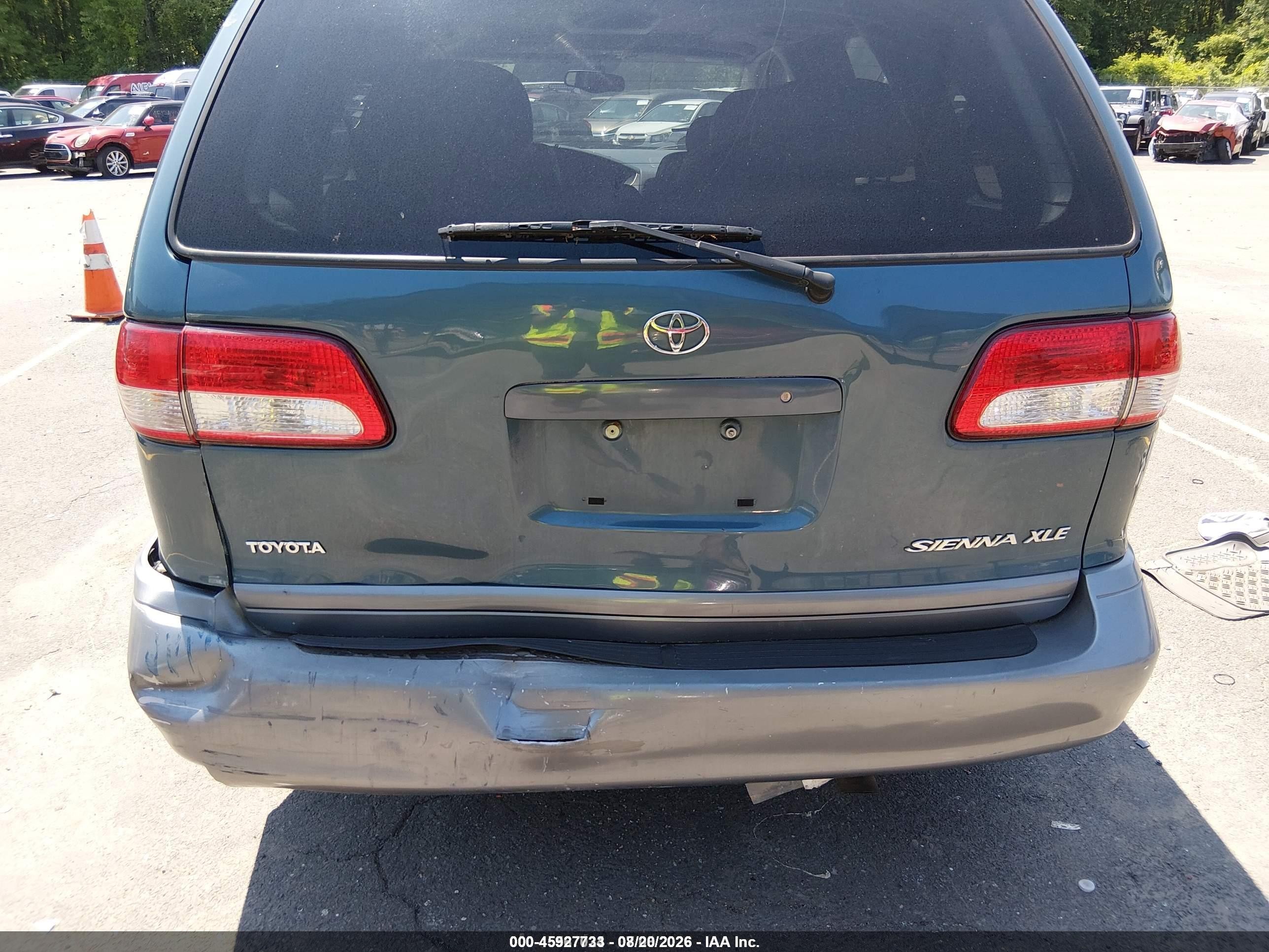 2002 Toyota Sienna Xle Green vin: 4T3ZF13C72U507123