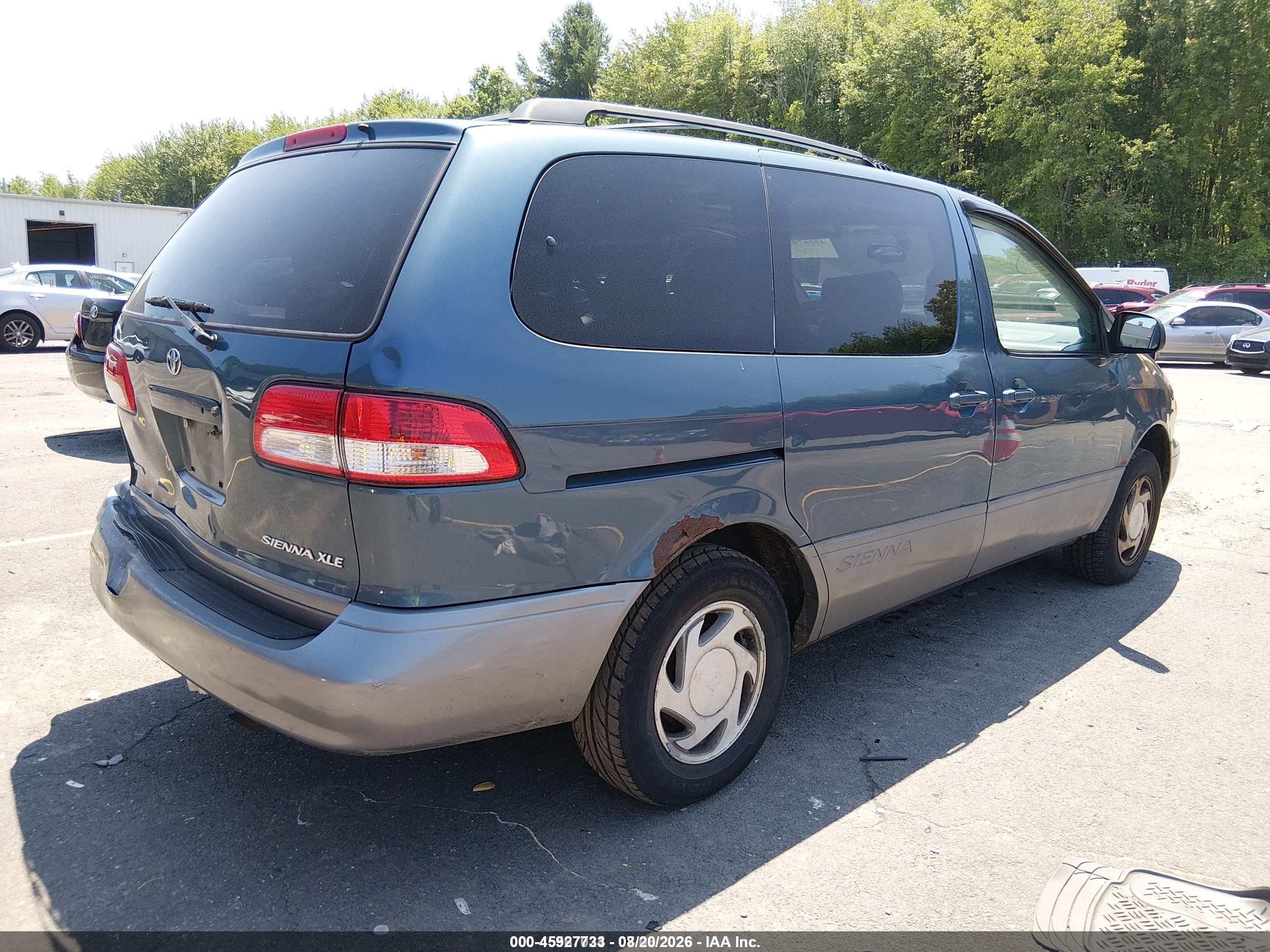 2002 Toyota Sienna Xle Green vin: 4T3ZF13C72U507123