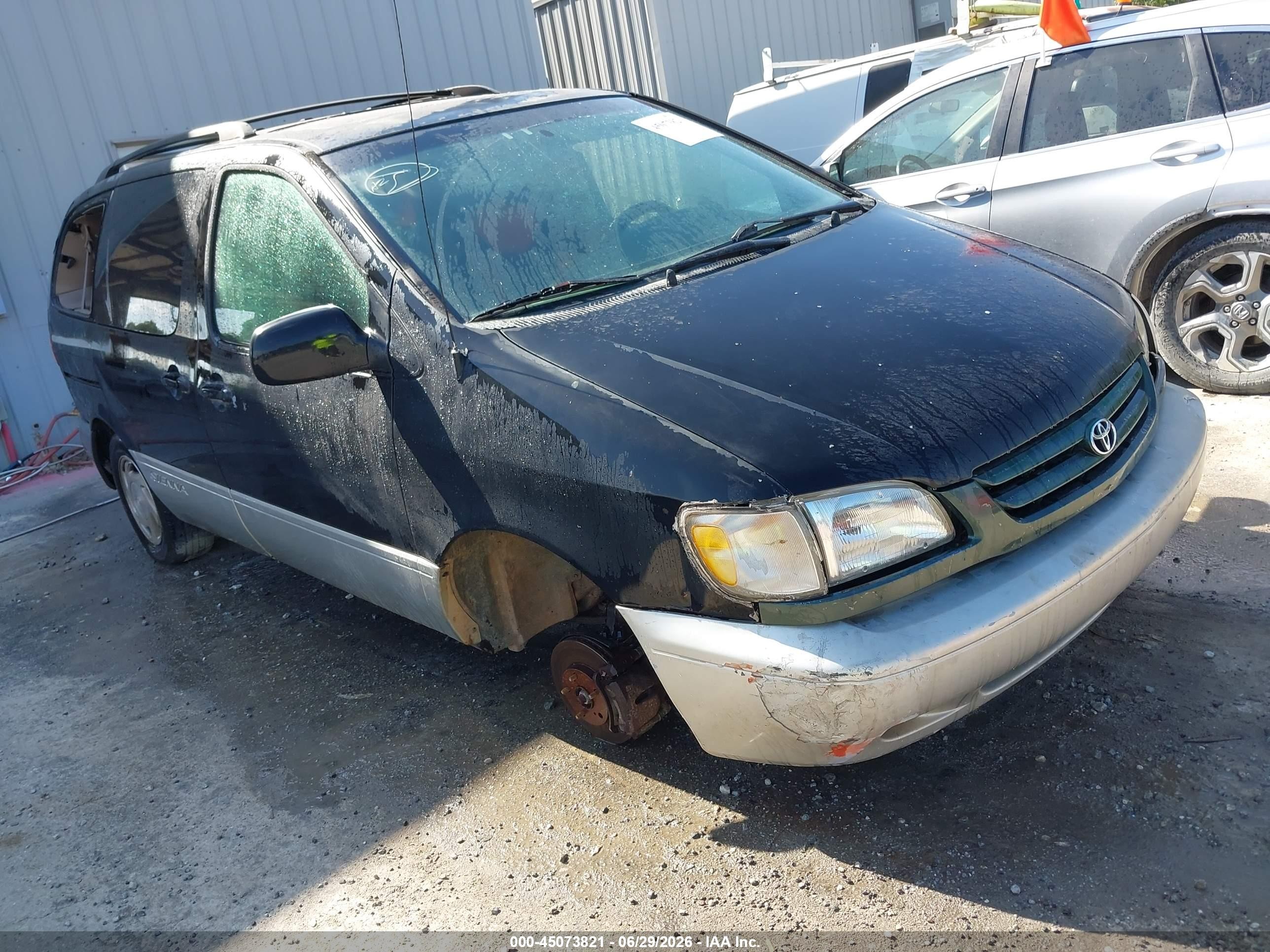 2000 Toyota Sienna Xle Black vin: 4T3ZF13C7YU186421