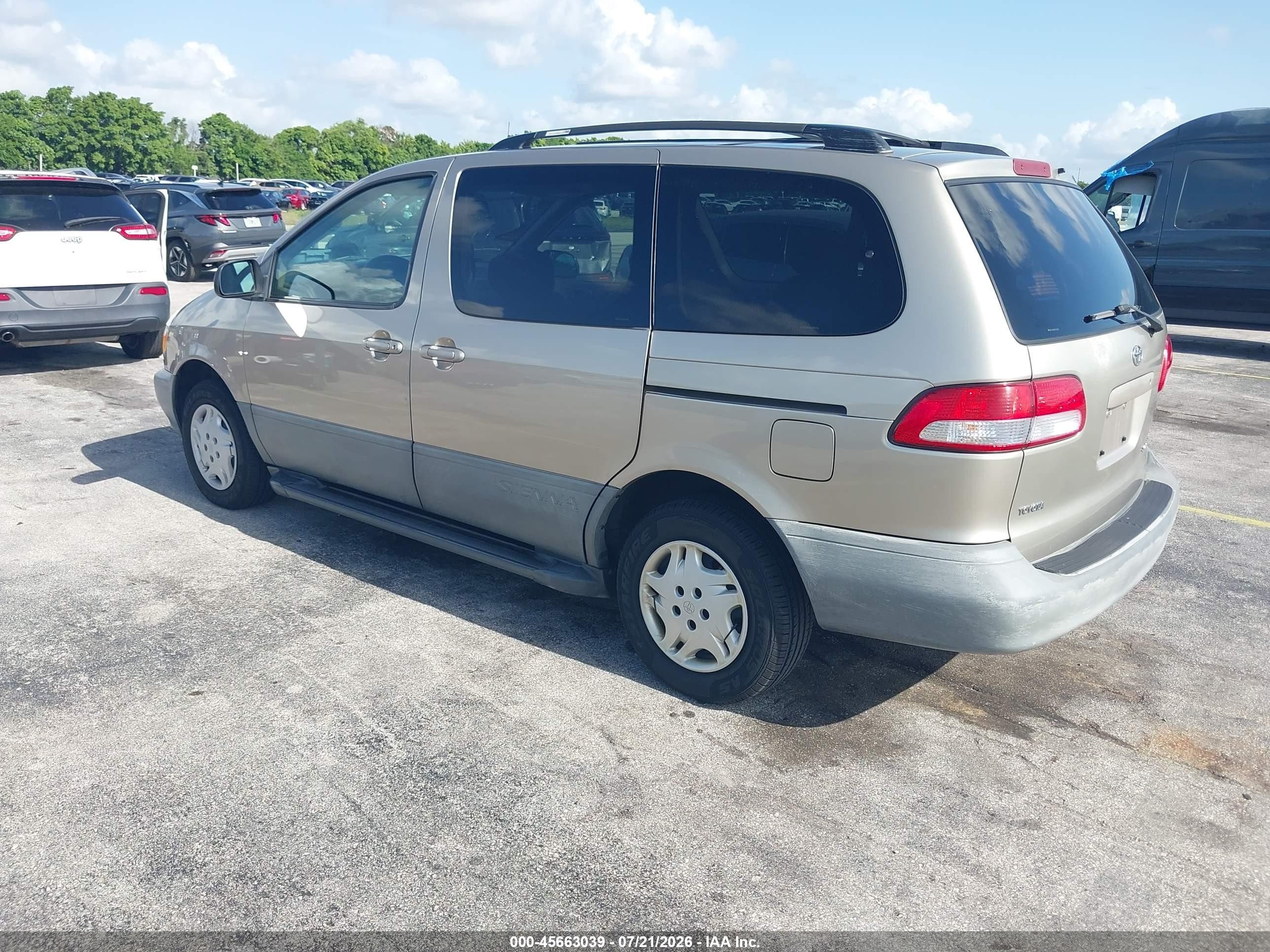 2001 Toyota Sienna Le Gold vin: 4T3ZF13C81U350281